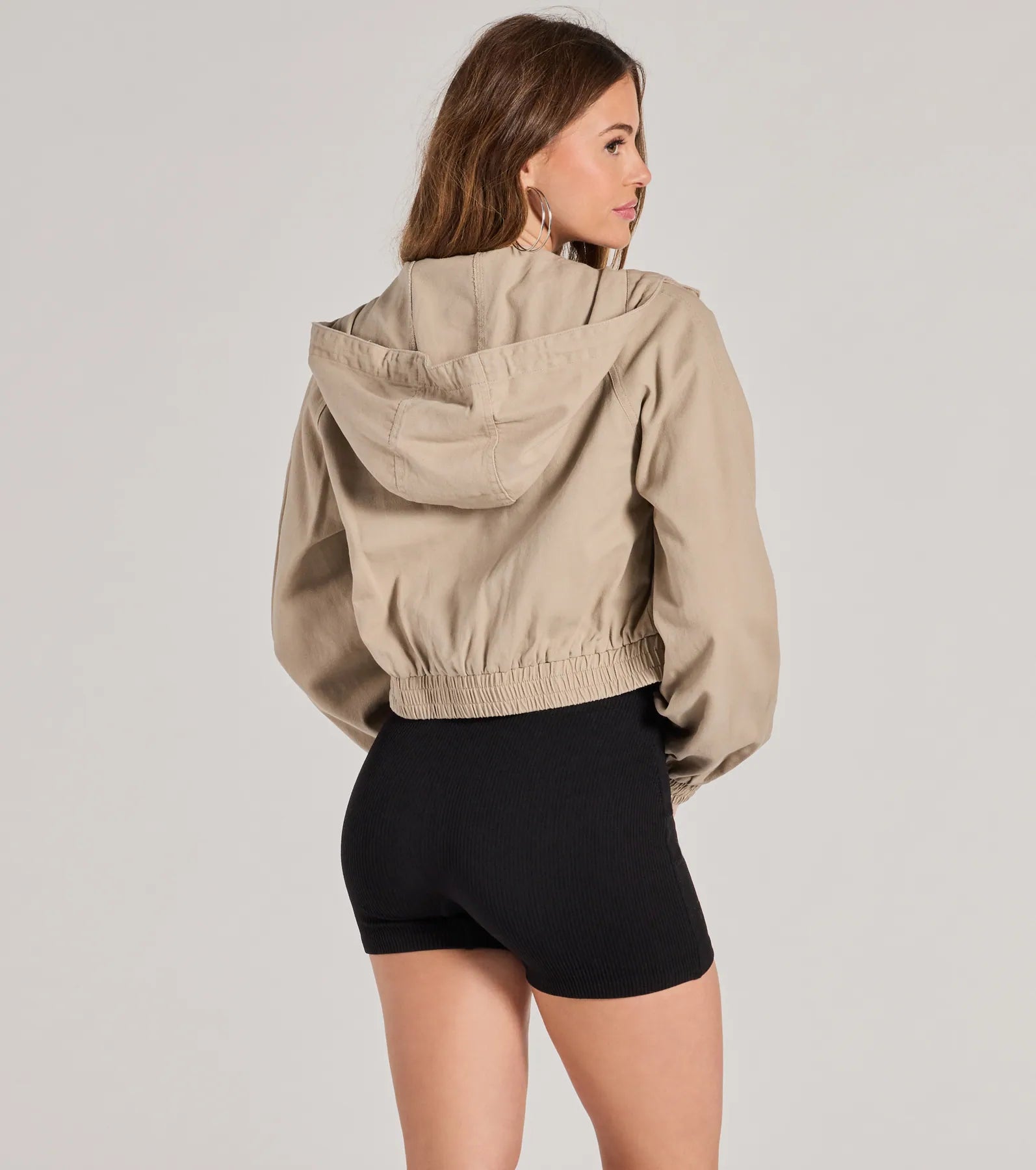 Ultimate Chill Hooded Crop Bomber Jacket