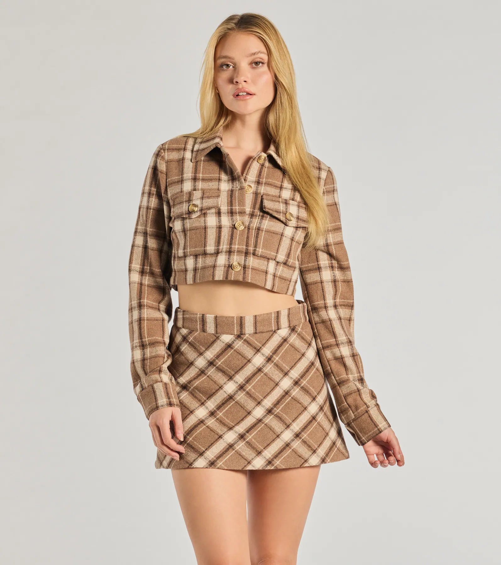 Ultimate Plaid Appeal Cropped Shacket