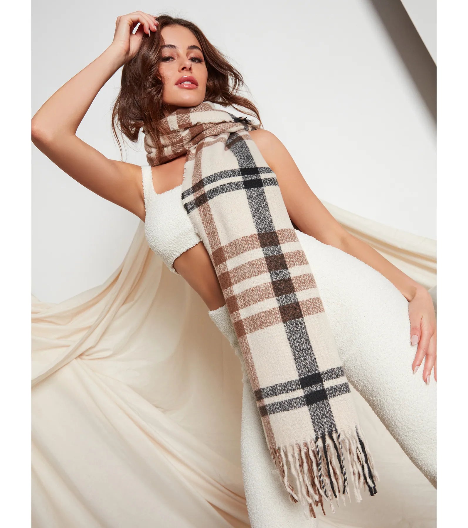 Premium Plaid Fringe Scarf - Ultimate Winter Style