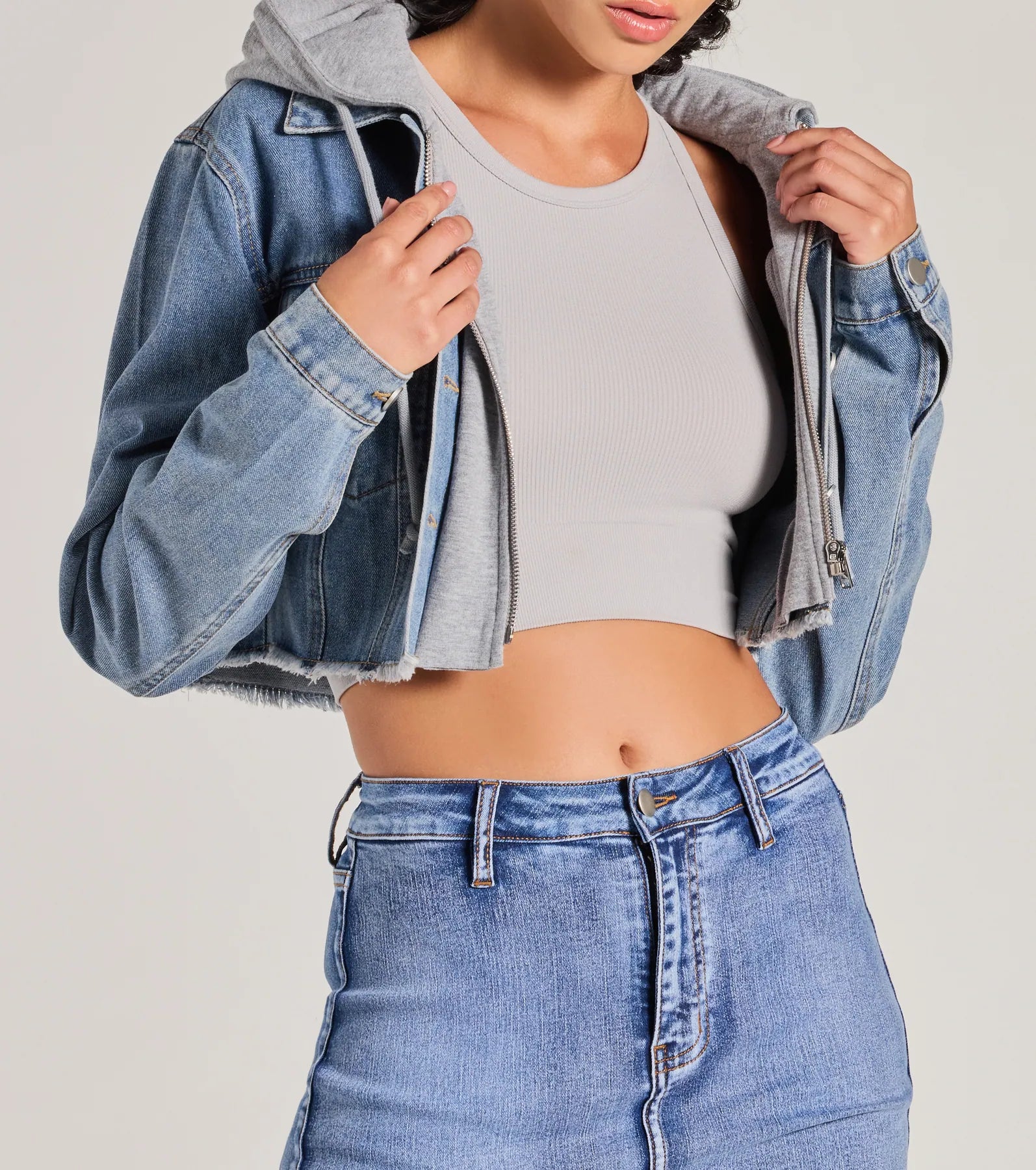 Premium Cropped Fleece Denim Jacket - Ultimate Style Upgrade