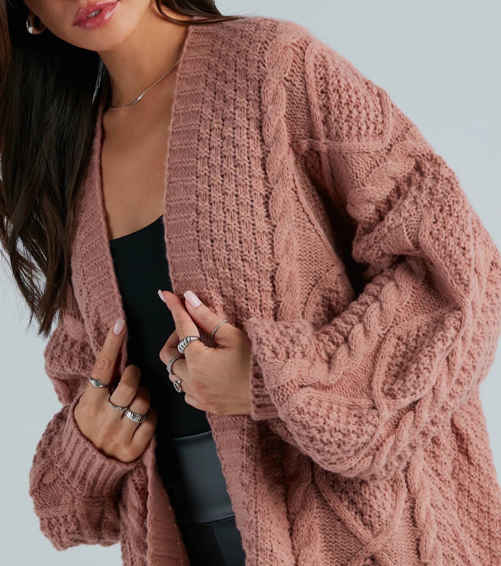 Ultimate Cozy Oversized Cable Knit Cardigan - Perfect for Winter Layers