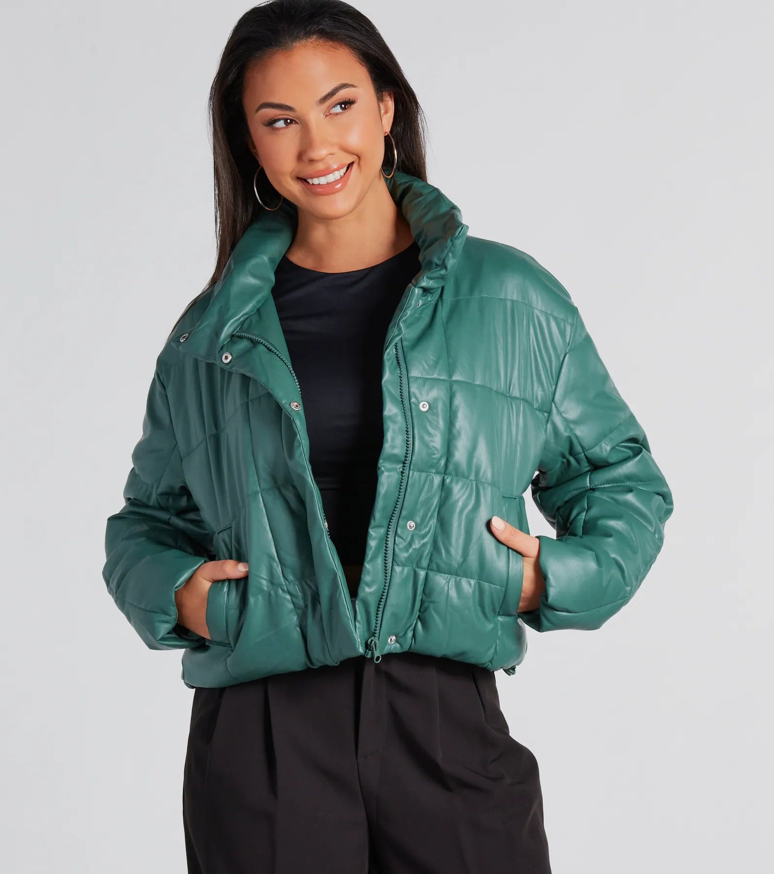 Premium Faux Leather Puffer Jacket - Ultimate Winter Style