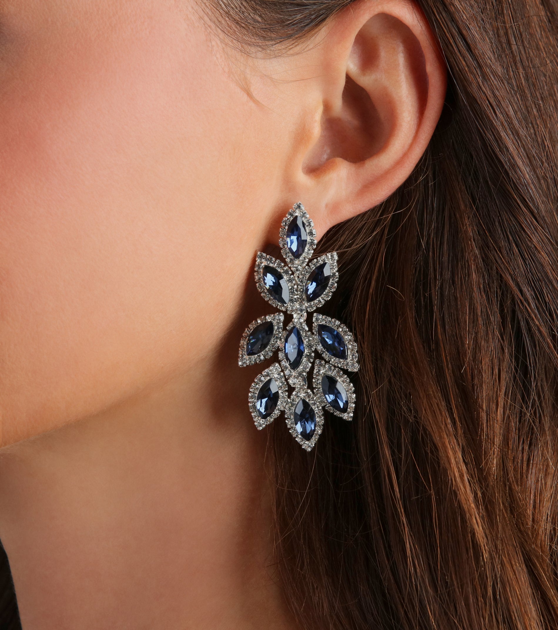 Premium Elegant Vibes Gemstone Leaf Drop Earrings