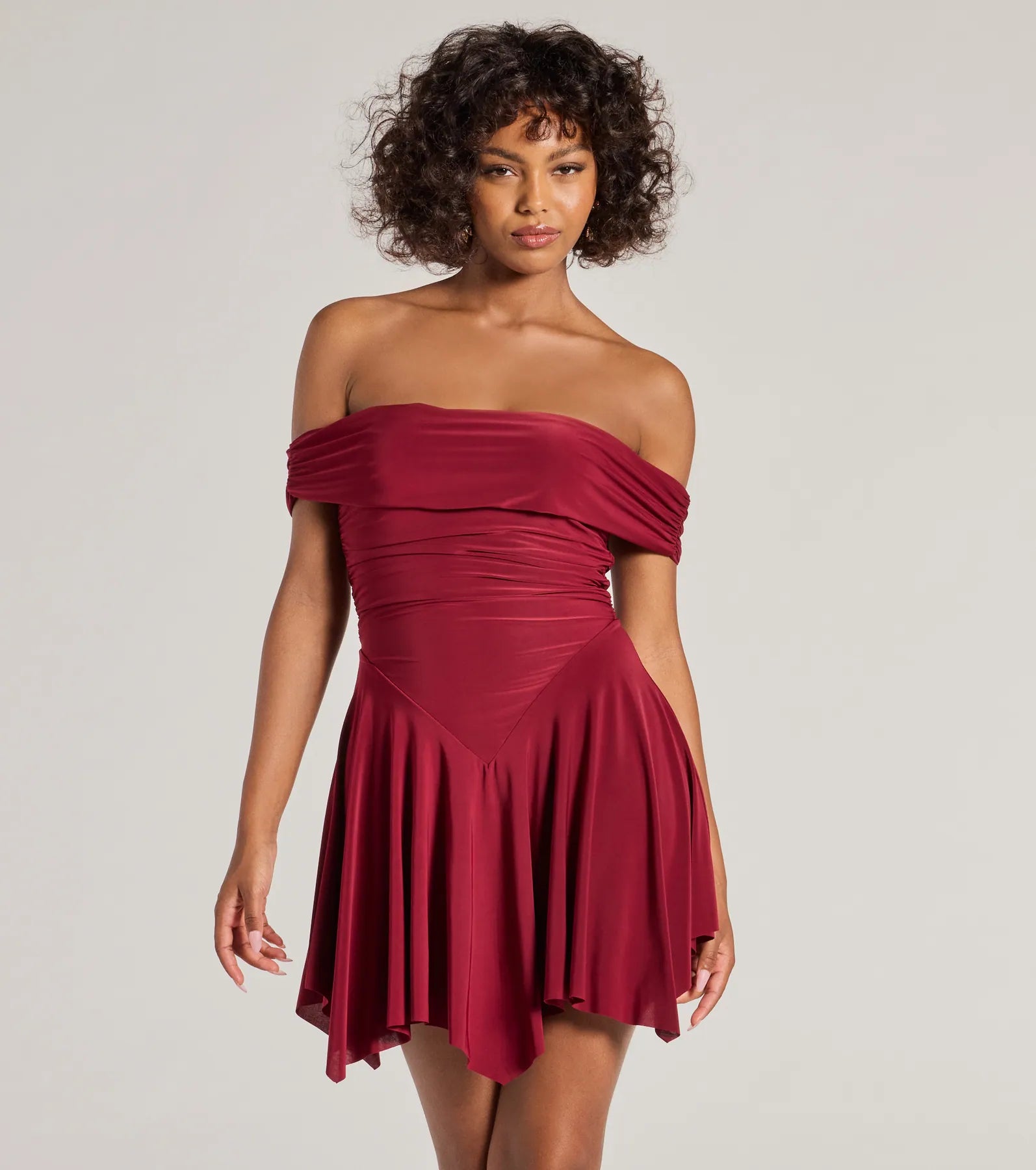 Ultimate Be With You Off-The-Shoulder Skater Dress - Curve-Hugging & Stylish