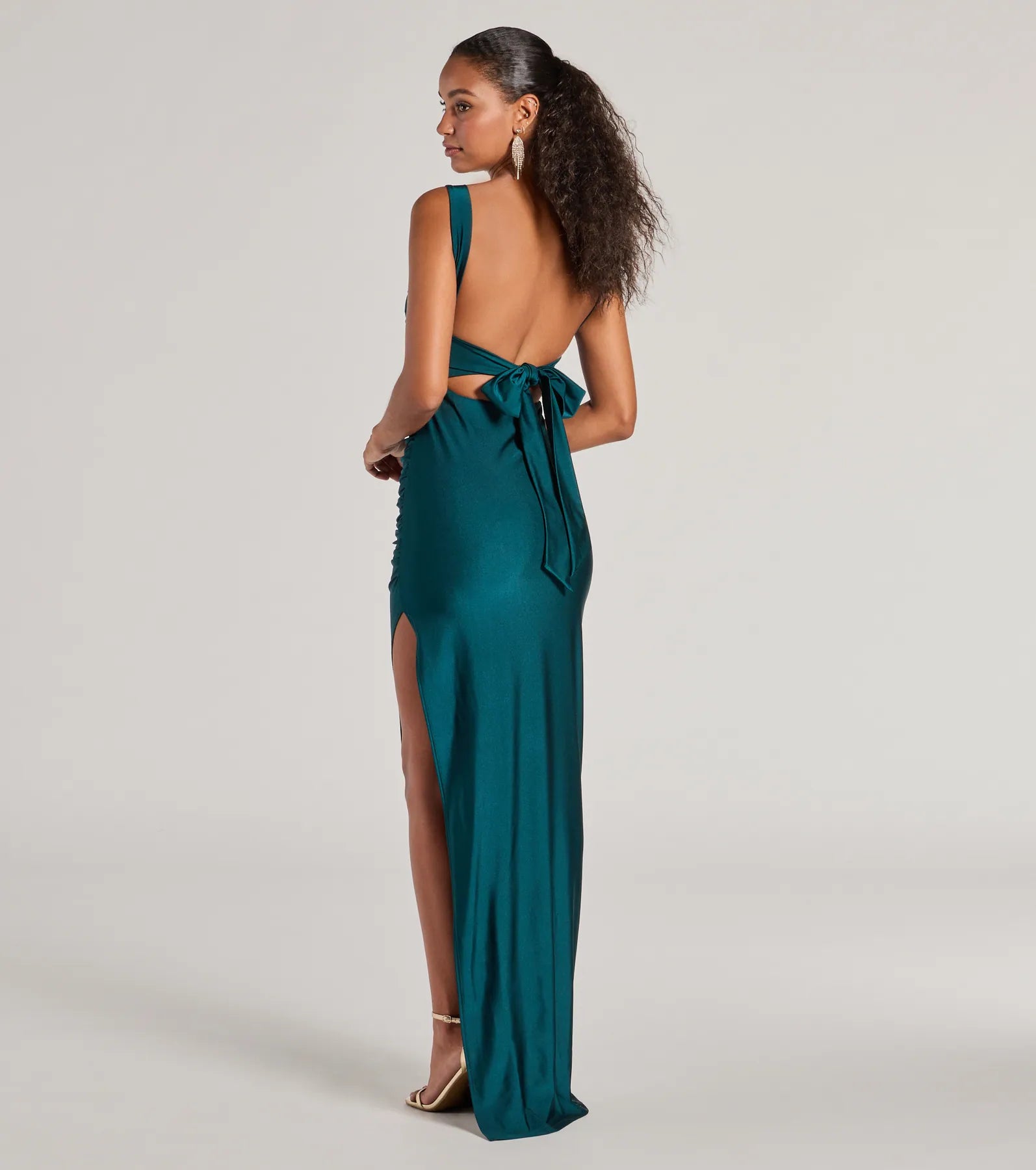 Premium Aliza Backless High Slit Slim-Fit Formal Dress - Ultimate Glamour