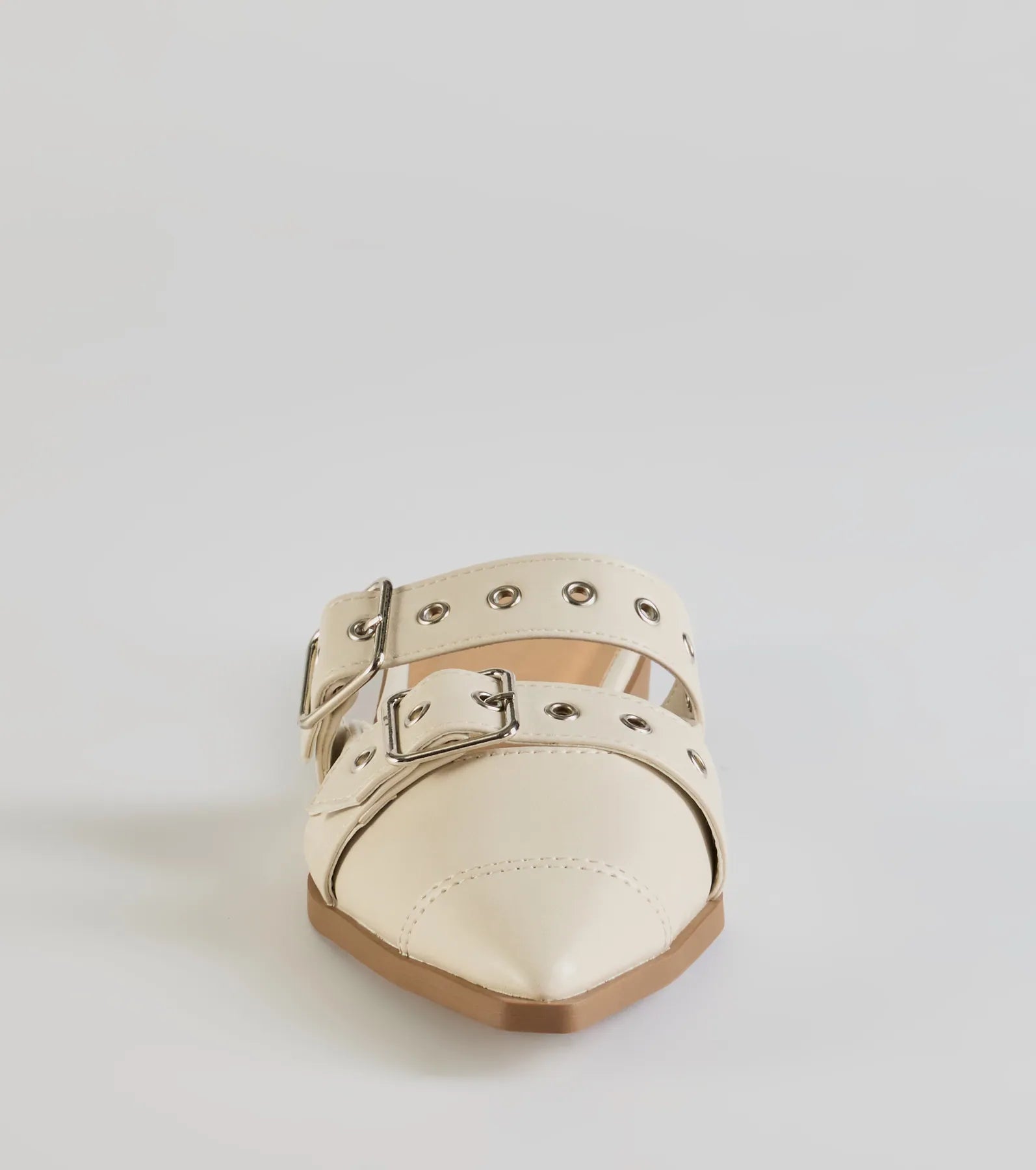 Premium Edgy Flair Faux Leather Buckle Strap Flats