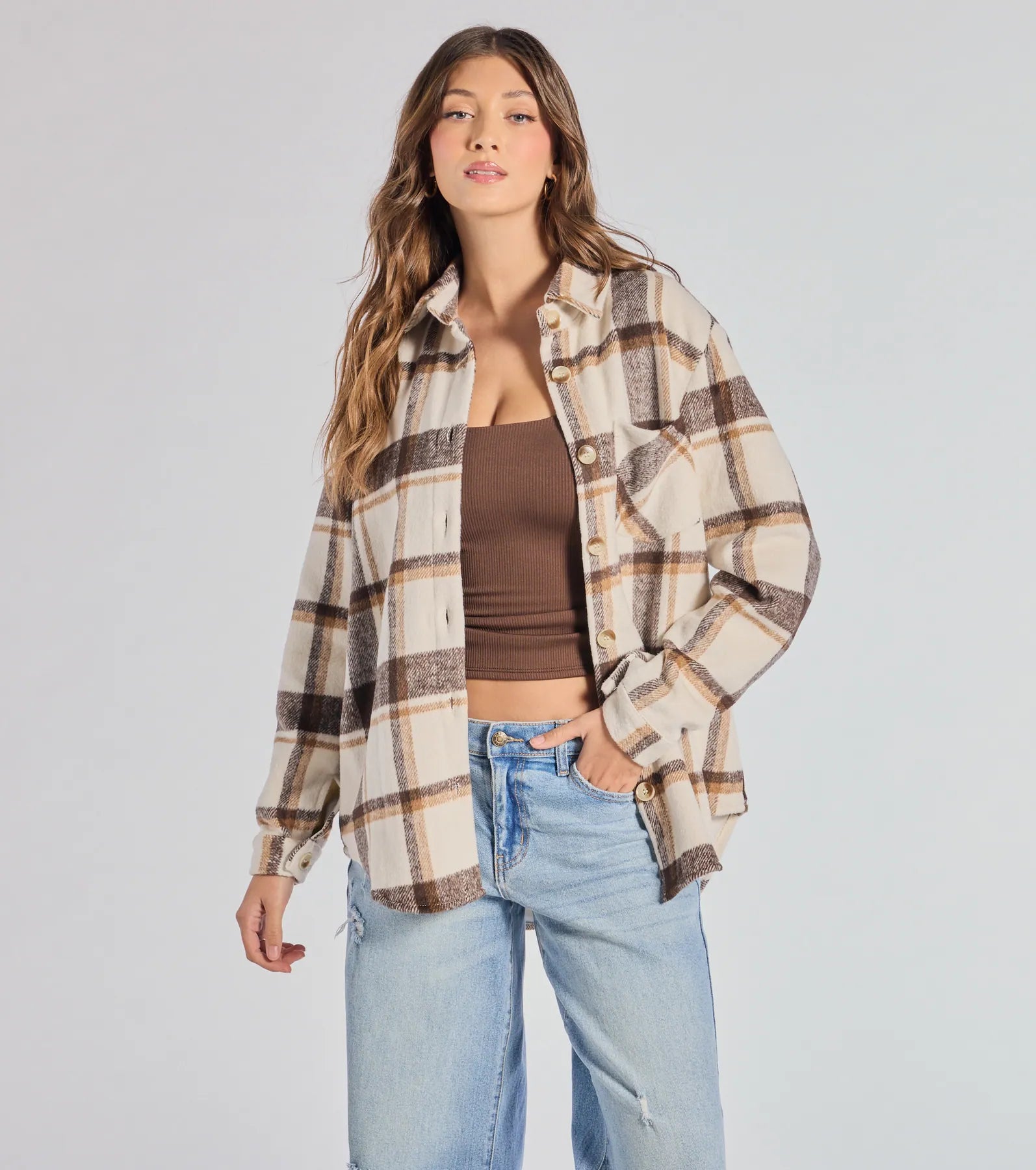 Ultimate Comfy Plaid Oversized Shacket - Premium Woven Style