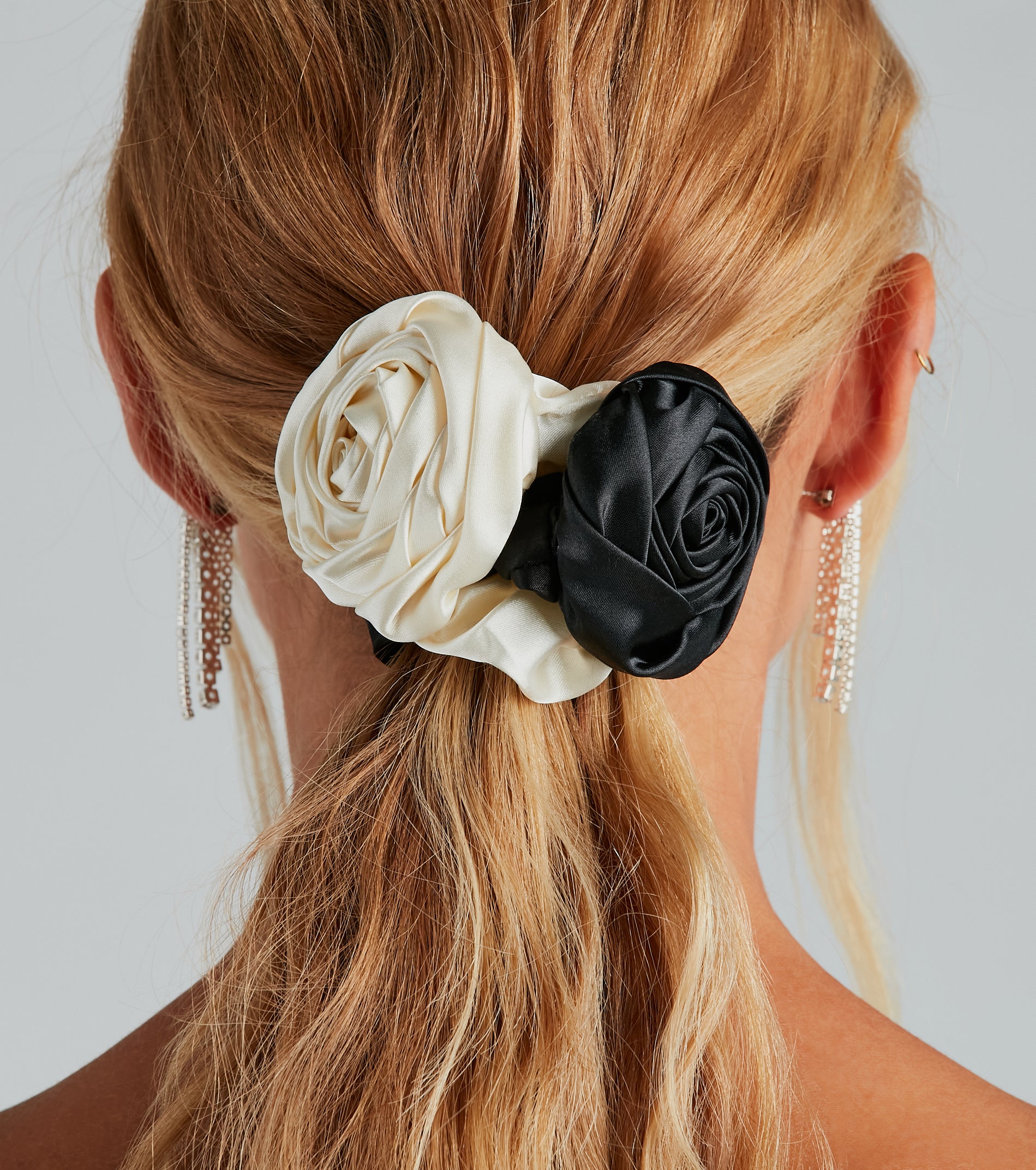 Premium Satin Rosette Scrunchie Set - Ultimate Hair Accessory