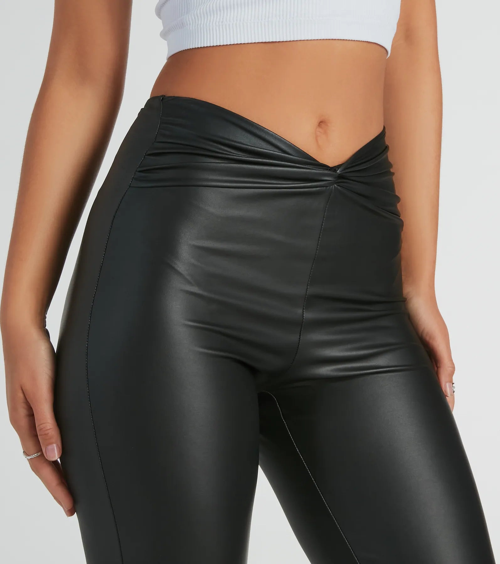 Ultimate Fierce Edge Faux Leather Flare Pants