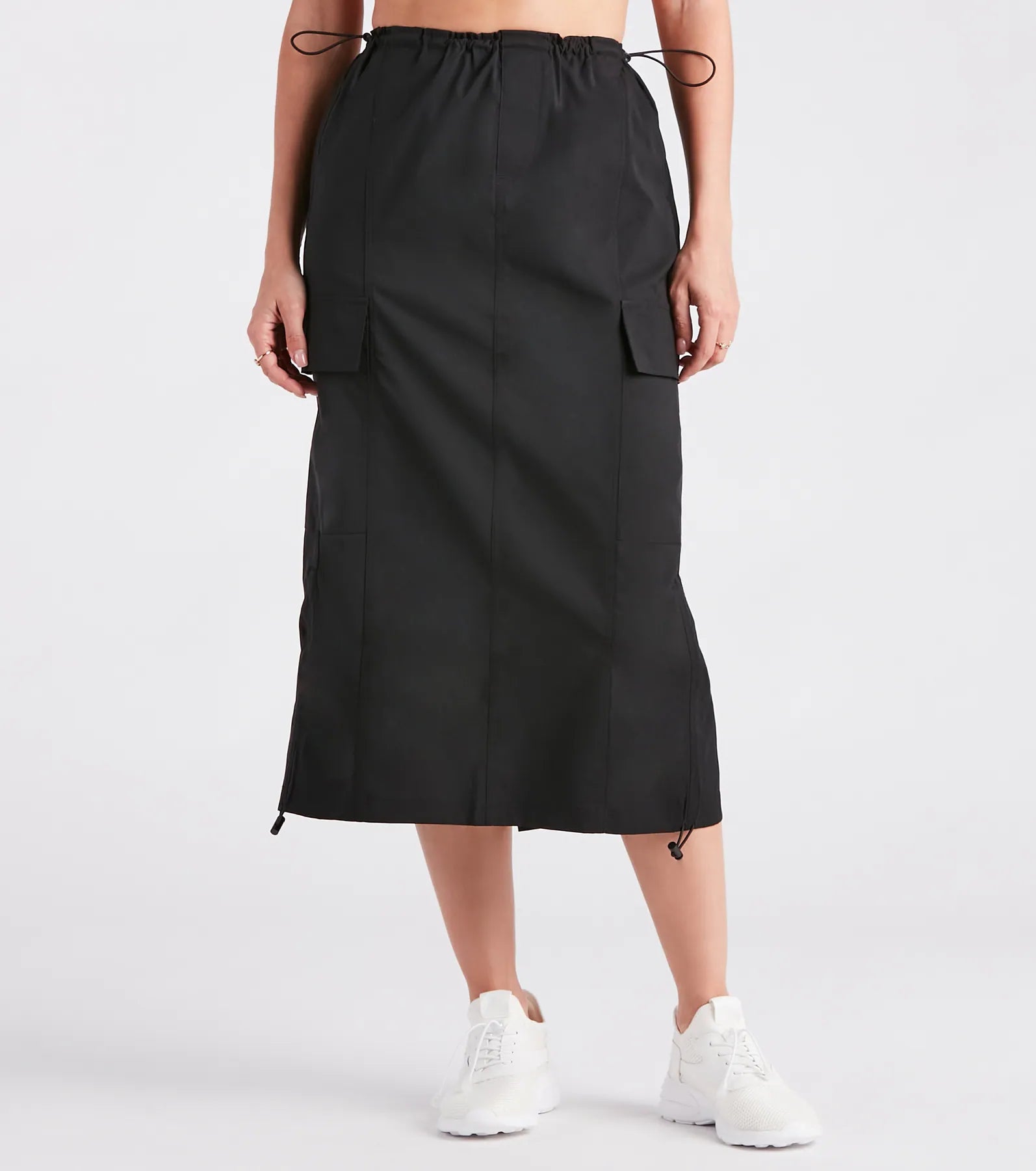 Ultimate Trendsetter Nylon Parachute Midi Skirt - Premium Style Upgrade