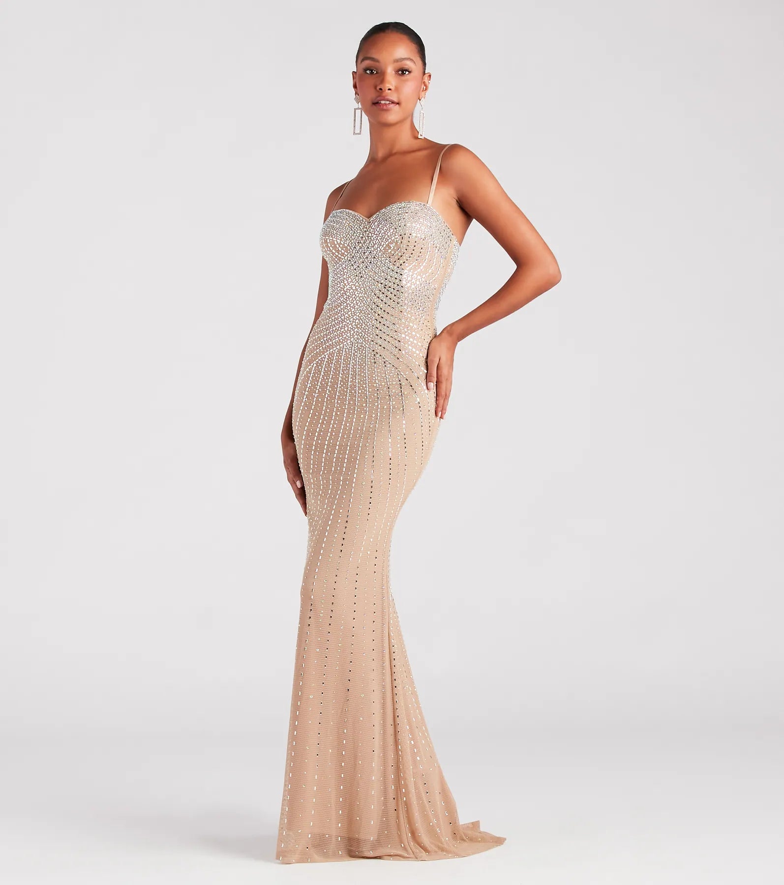 Ultimate Glamour: Tori Rhinestone Mermaid Evening Gown