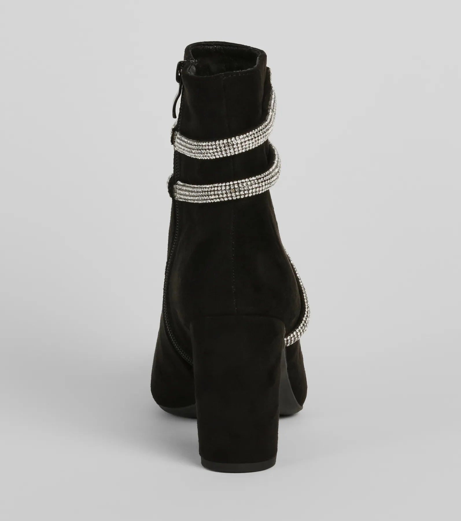 Ultimate Glam Faux Suede Rhinestone Booties - Premium Style