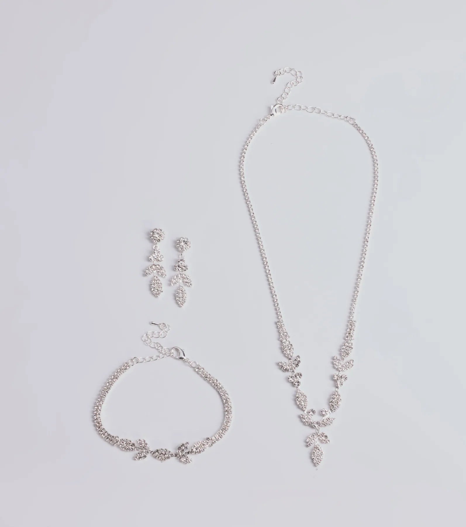 Ultimate Glam Rhinestone Leaf Jewelry Collection