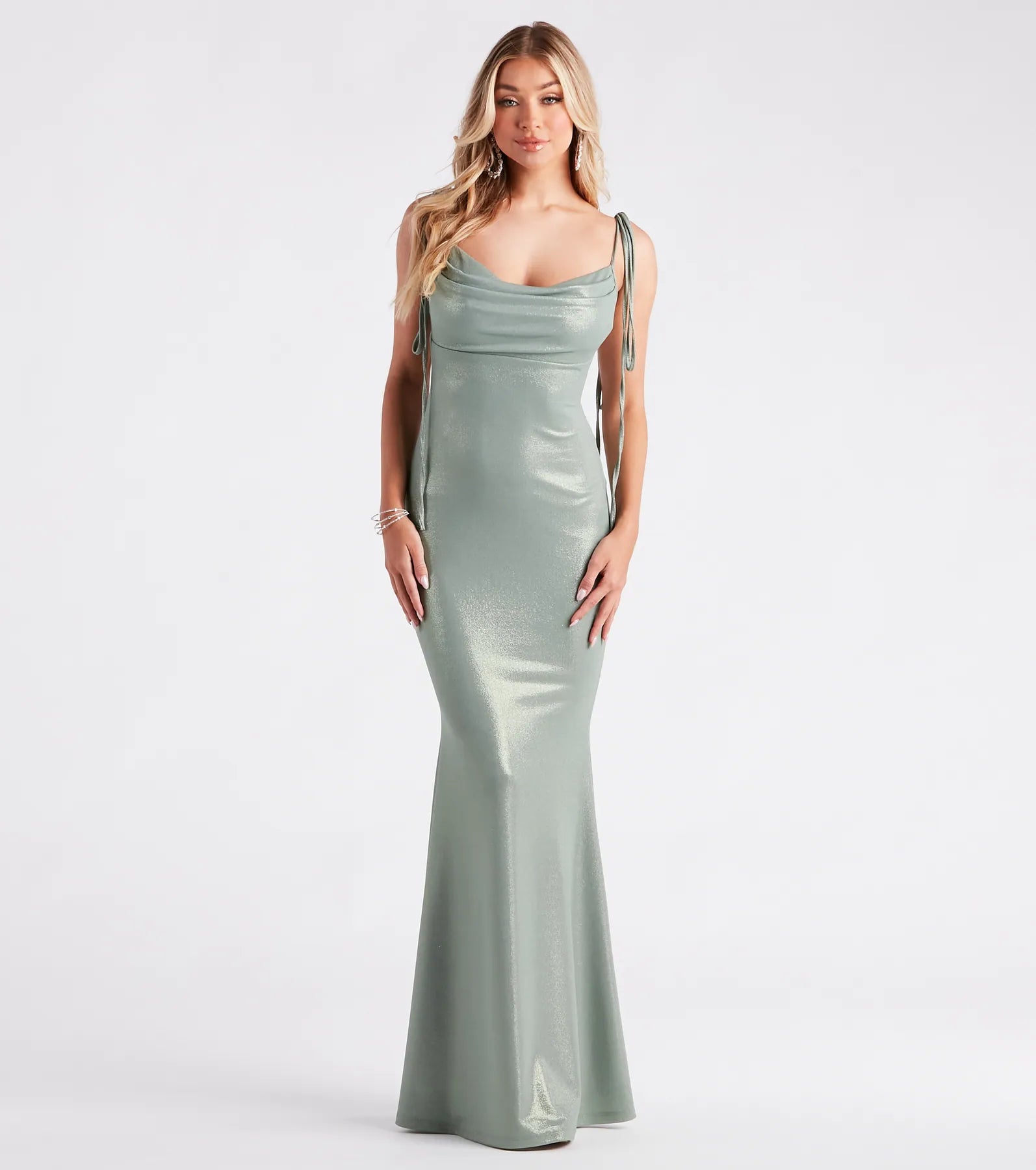 Premium Presley Metallic Mermaid Evening Dress