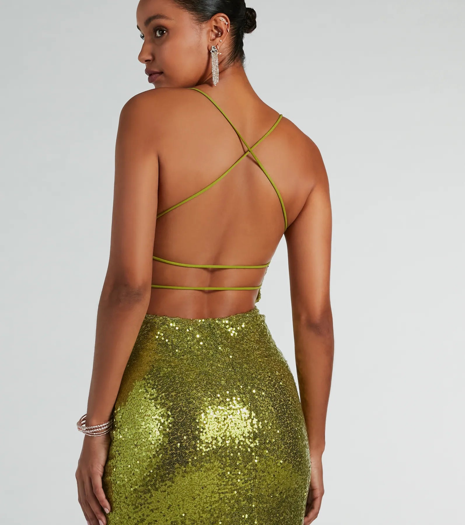 Premium Jennifer Strappy Back Sequin Evening Gown