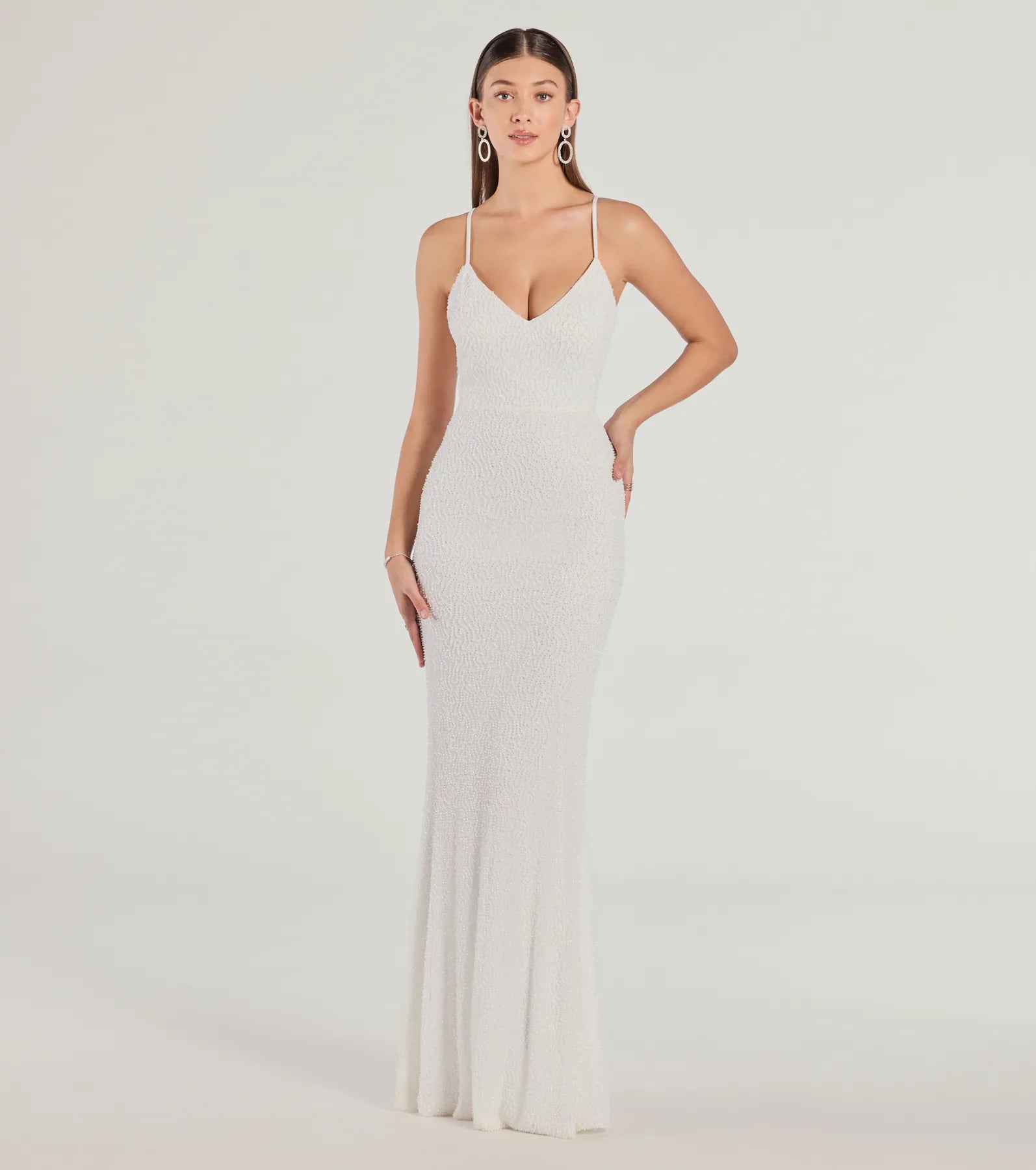 Premium Rani Beaded Mermaid Gown – Open Back & Strappy Elegance