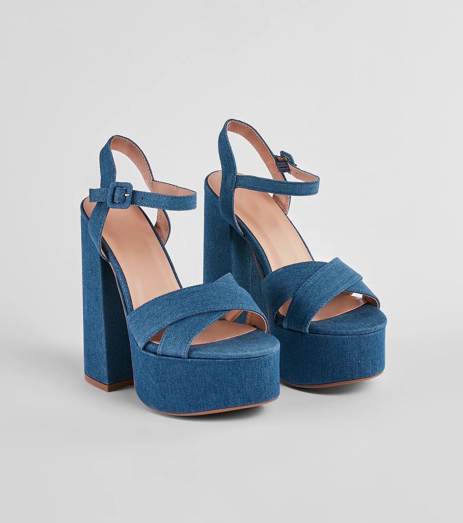 Premium Denim Platform Block Heels - Ultimate Style Statement