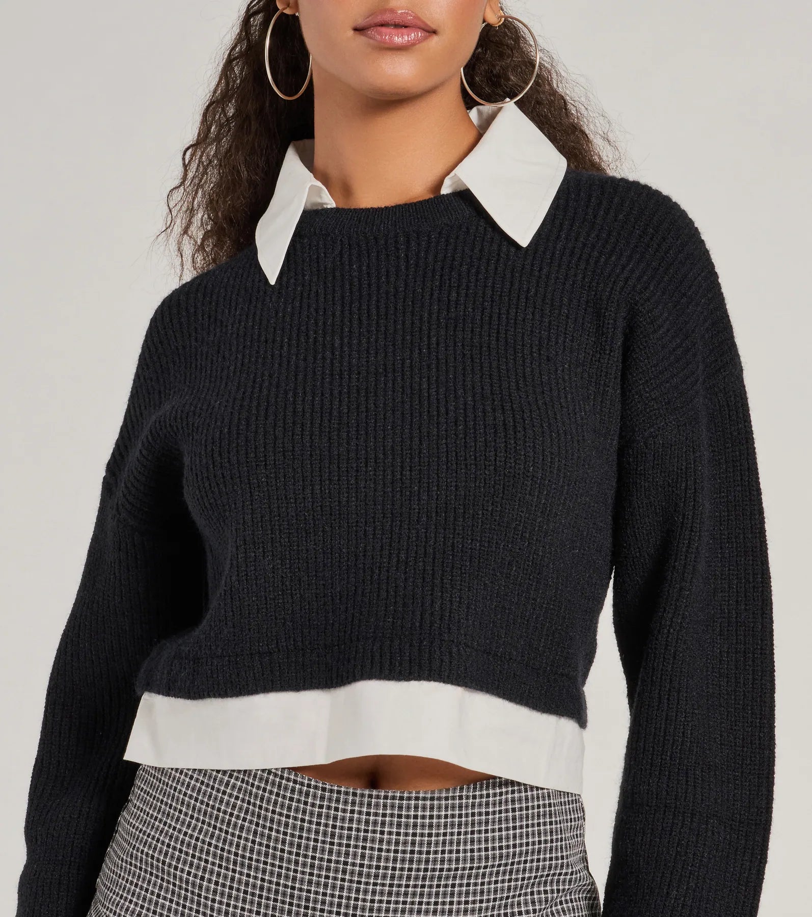 Ultimate Preppy Knit Sweater with Collared Design