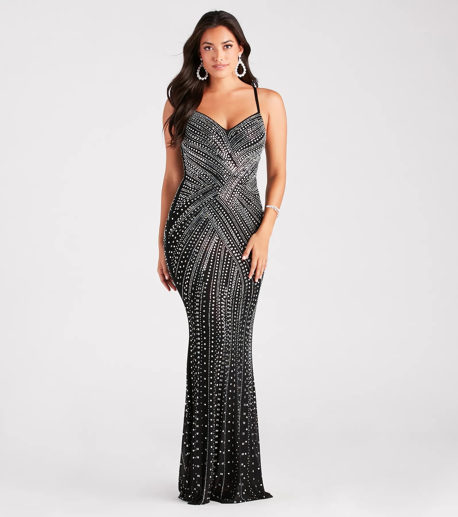 Josselyn Premium Rhinestone Elegance Long Dress