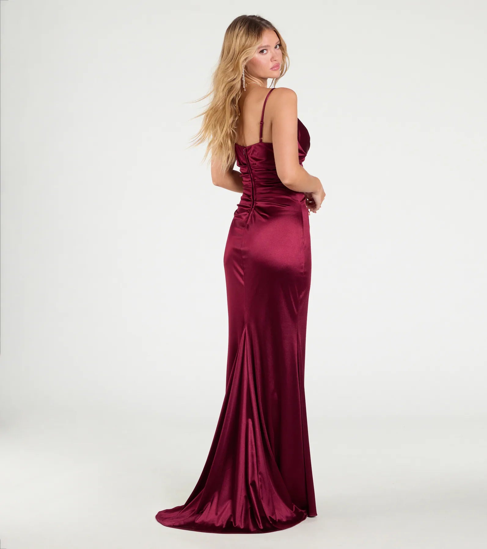 Jordyn Premium Satin Mermaid Gown with Elegant Train