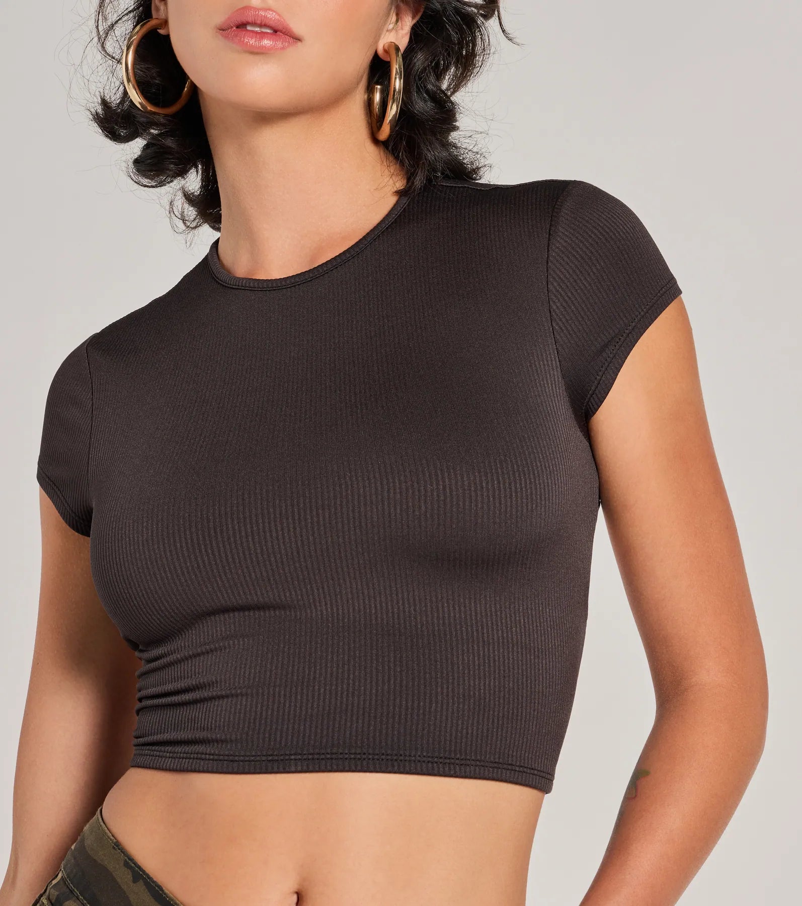 Ultimate Chic Lace-Up Ribbed Crop Top