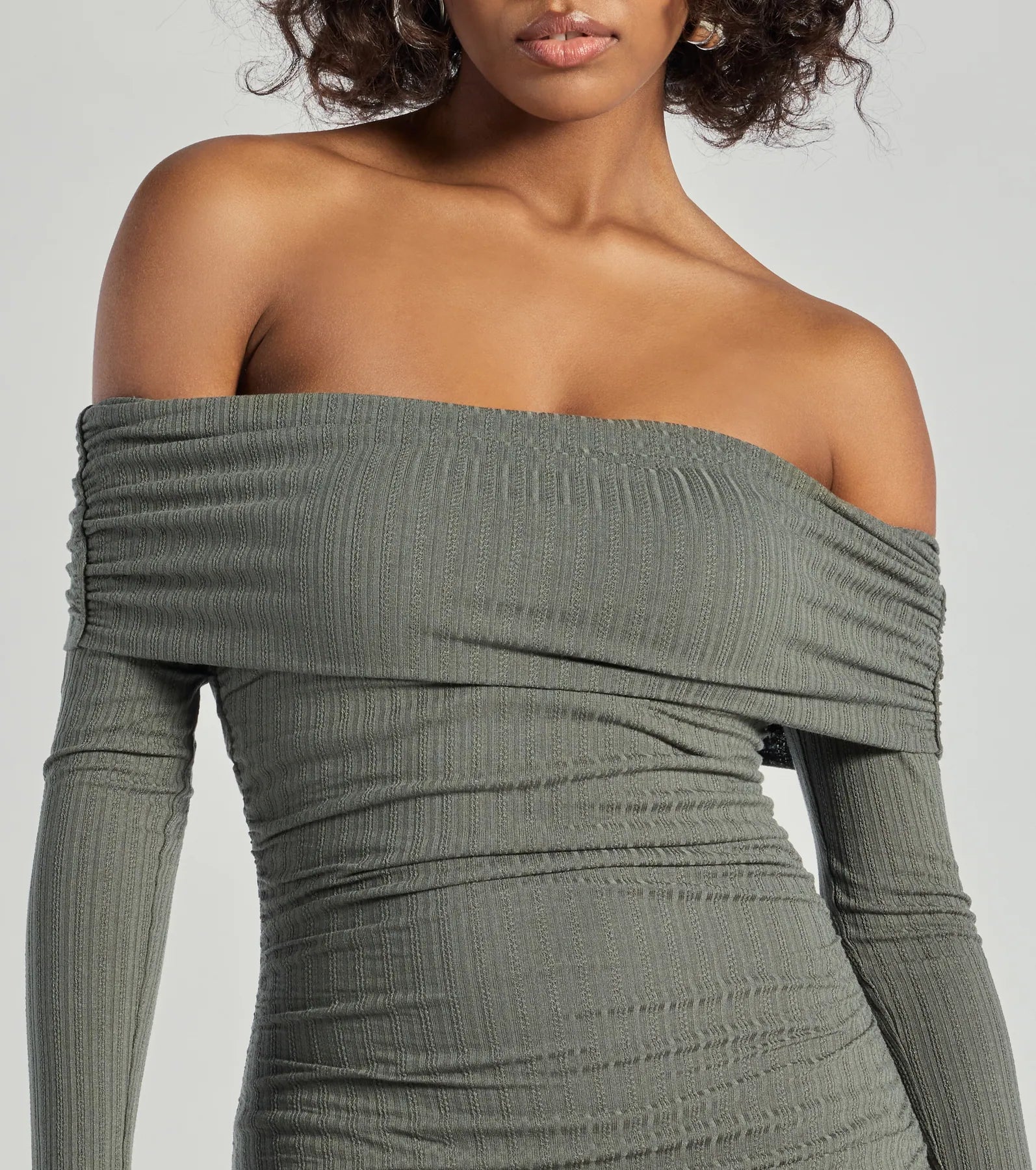 Ultimate Flawless Style Off-The-Shoulder Knit Mini Dress