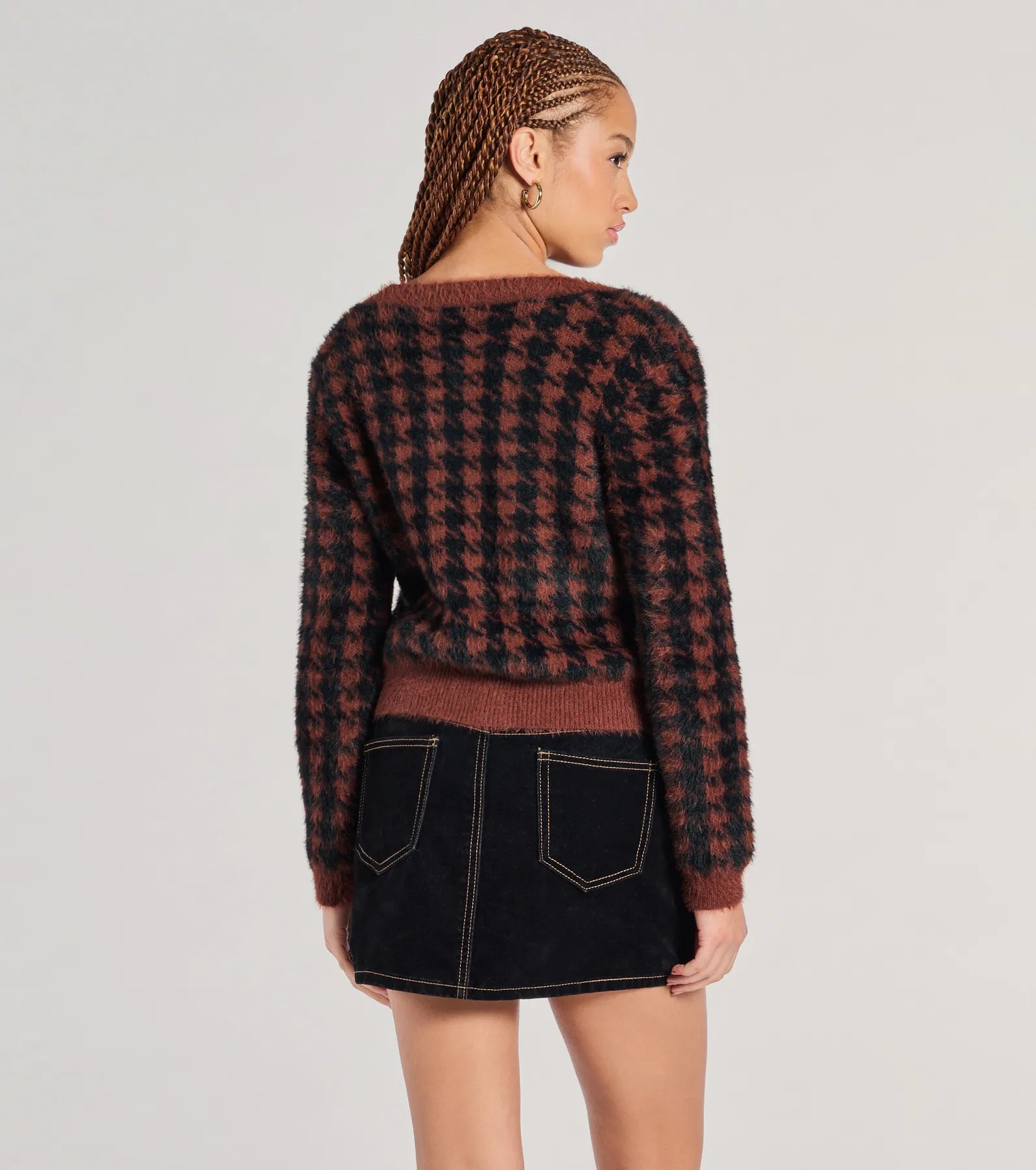 Premium Houndstooth Knit Cardigan - Ultimate Comfort & Style