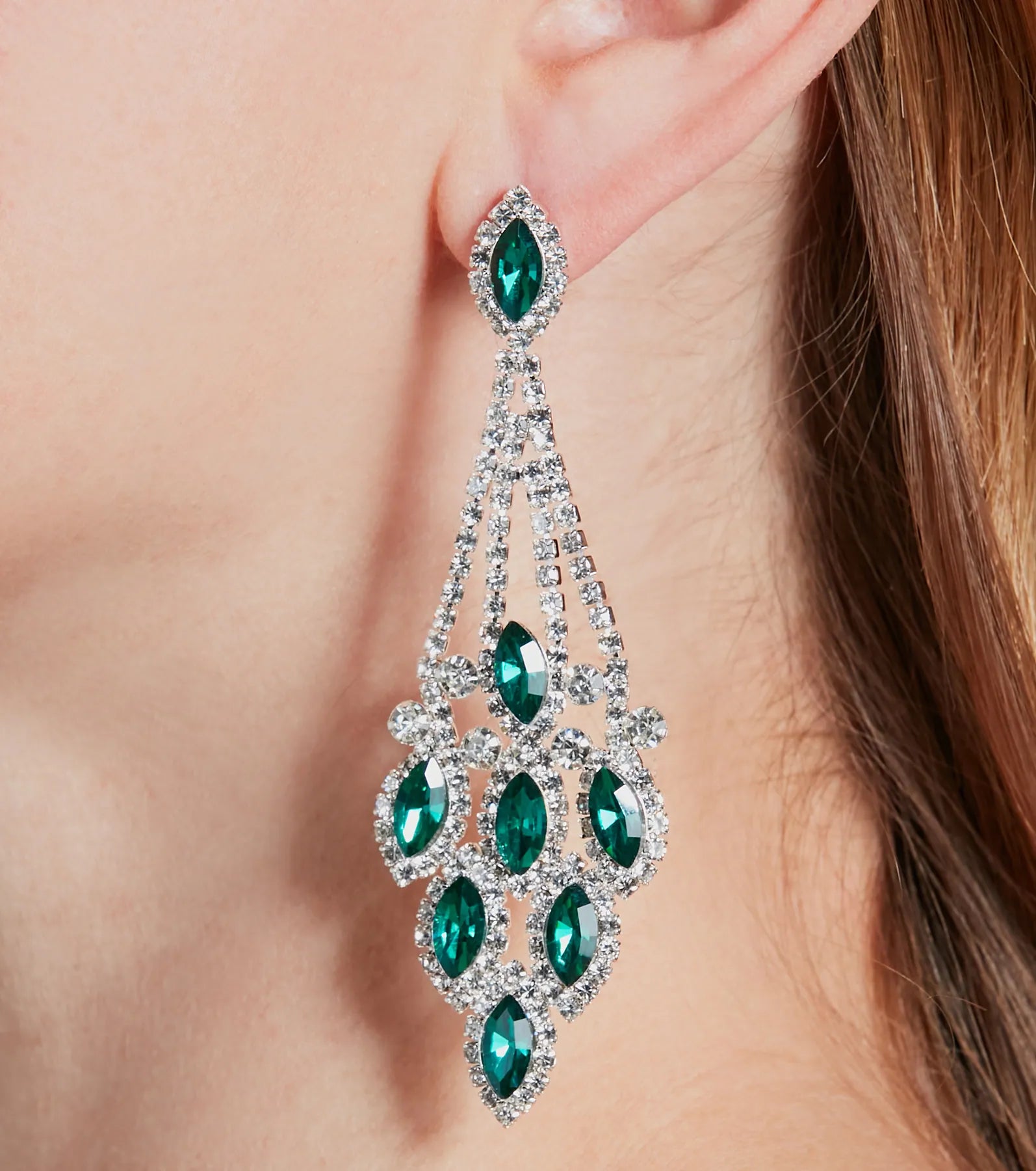 Premium Luxe Sparkle Rhinestone & Gemstone Chandelier Earrings