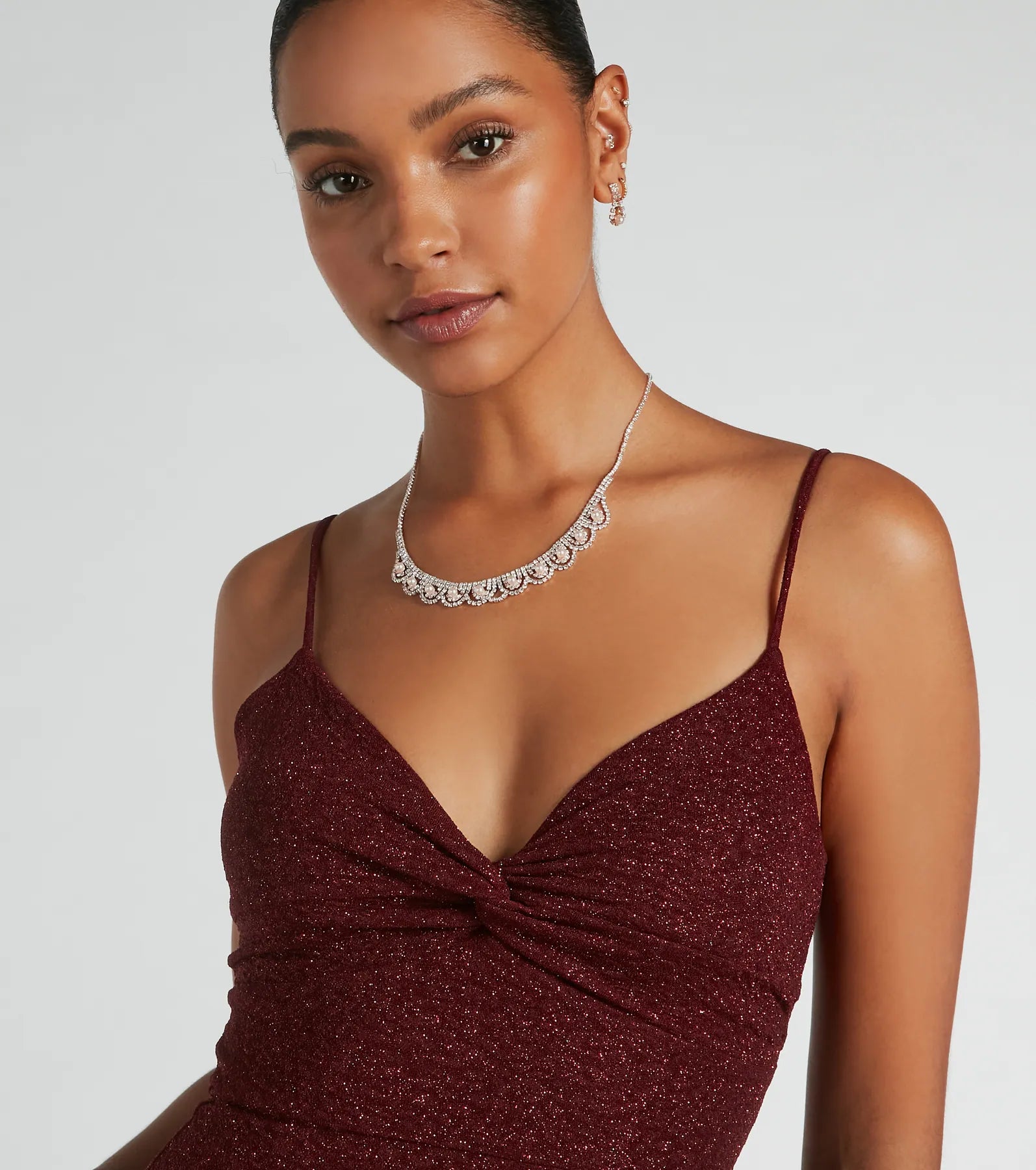 Premium Elizabeth Glitter Cutout Dress – Ultimate Formal Elegance