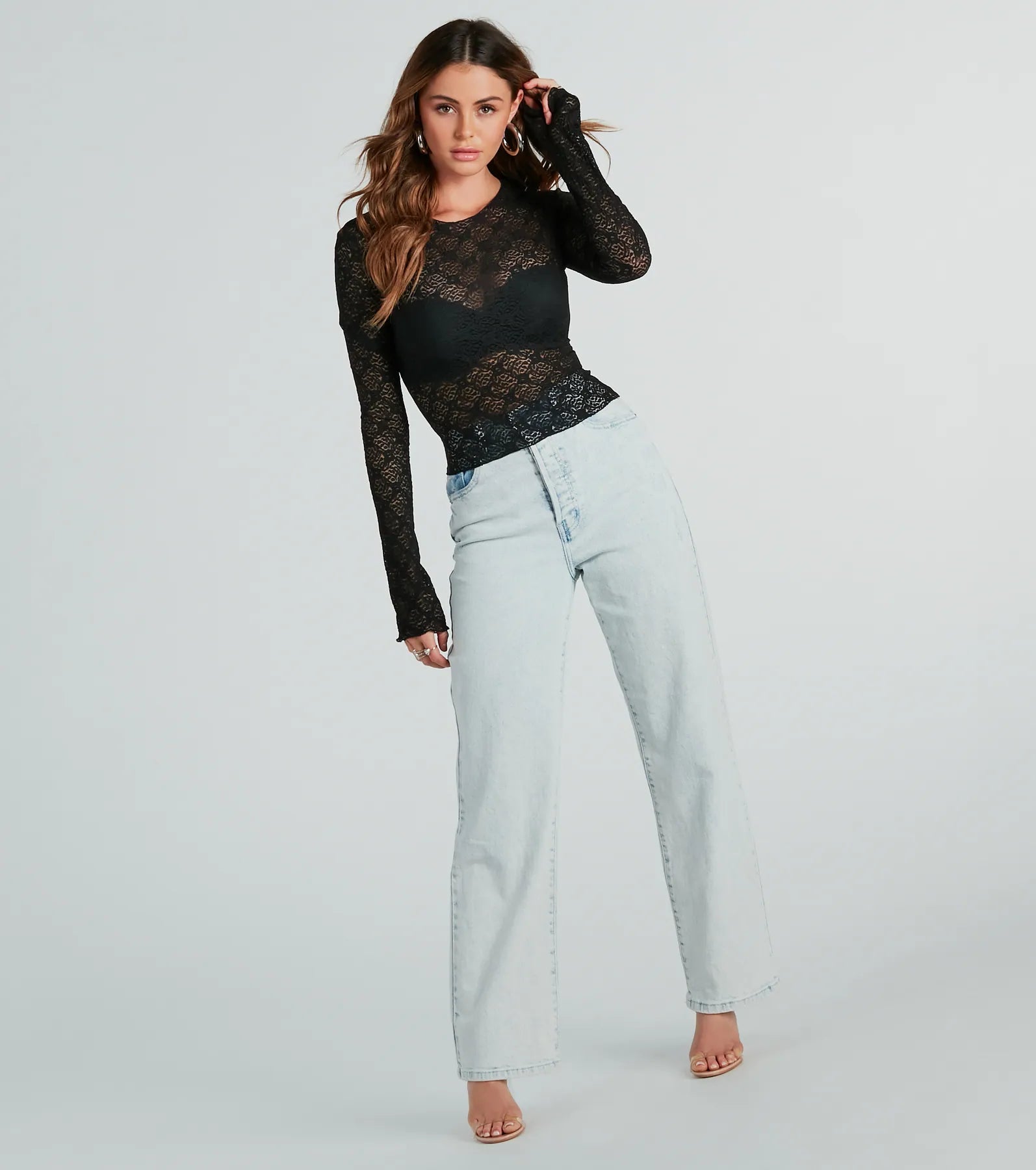 Premium Sheer Lace Long Sleeve Top - Ultimate Chic Style