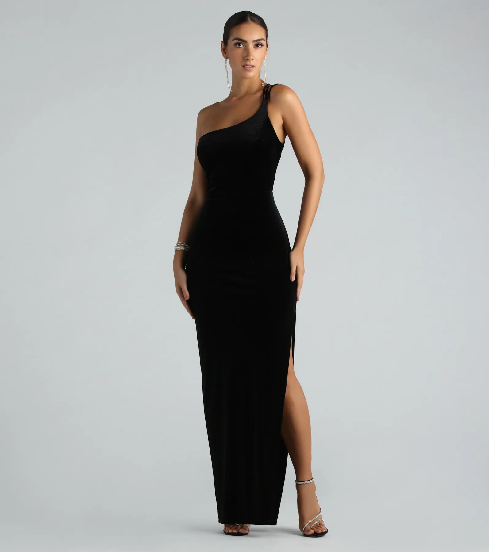 Premium Lilian Glitter Velvet Evening Gown - Ultimate Formal Wear