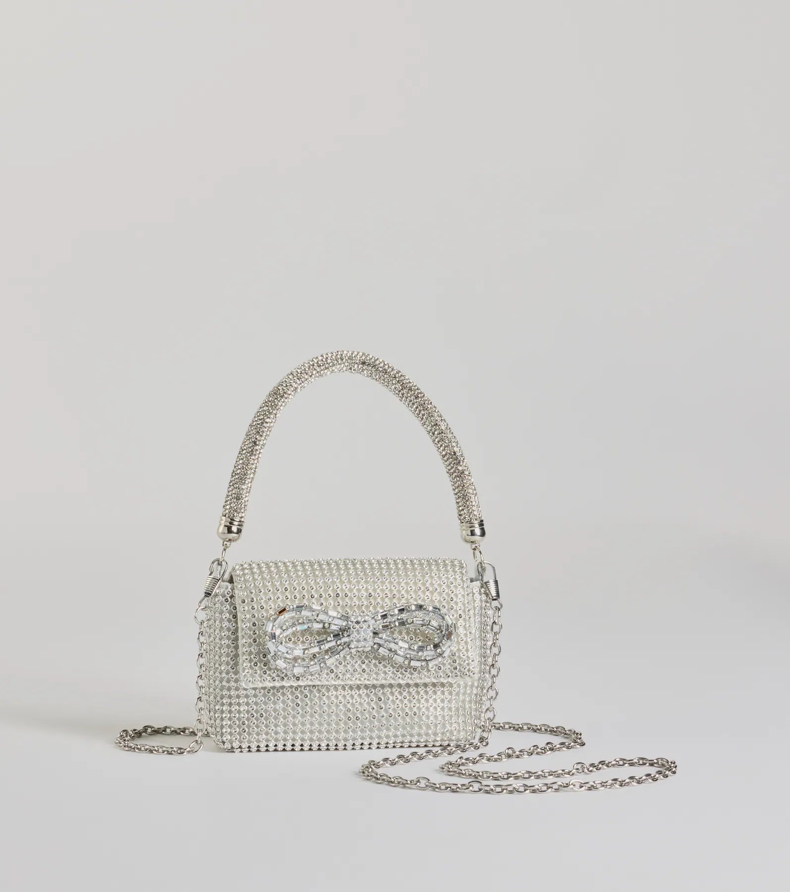 Premium Glitter Rhinestone Bow Mini Purse - Ultimate Elegance