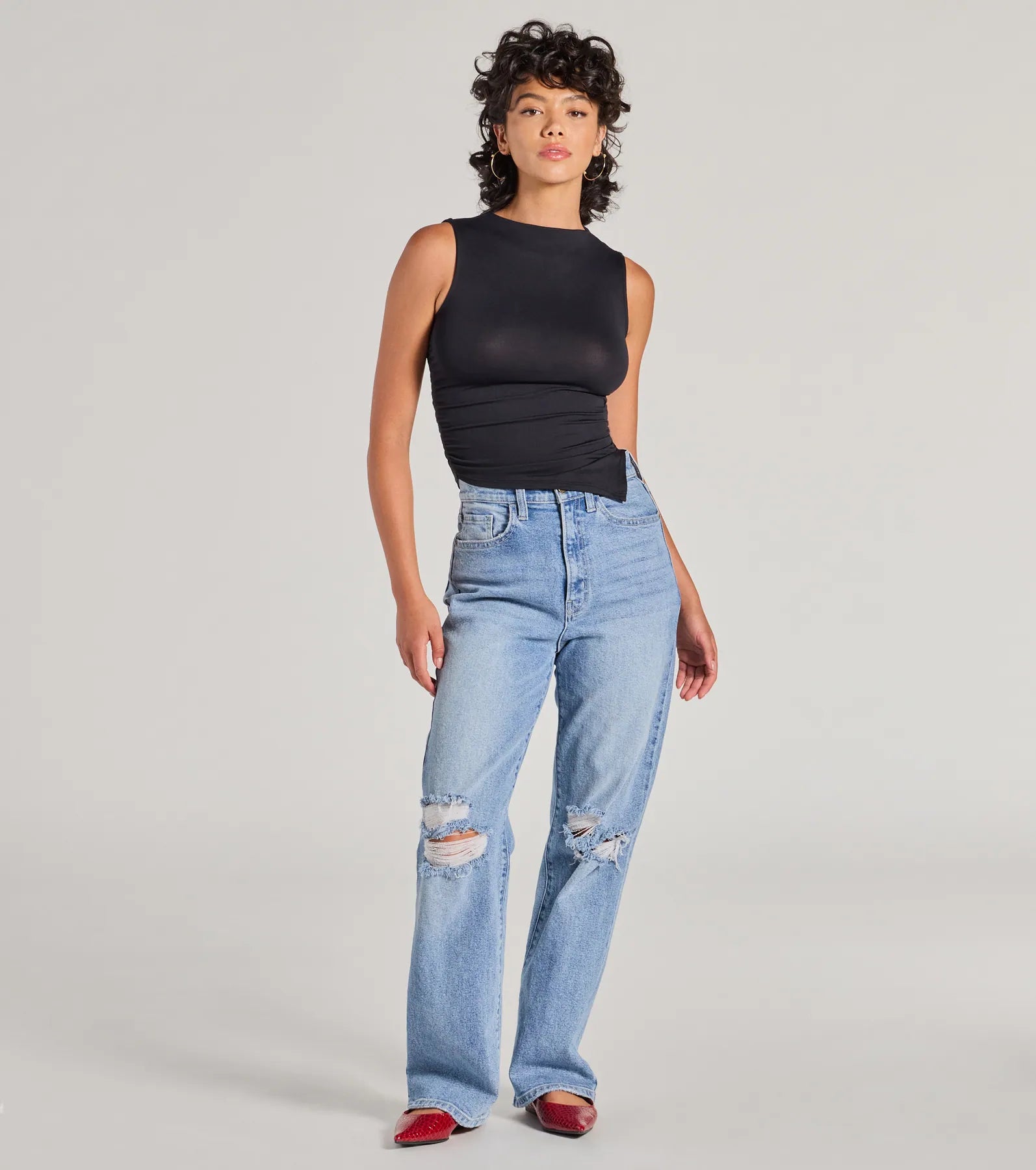 Ultimate Chic Sleeveless Mock Neck Crop Top