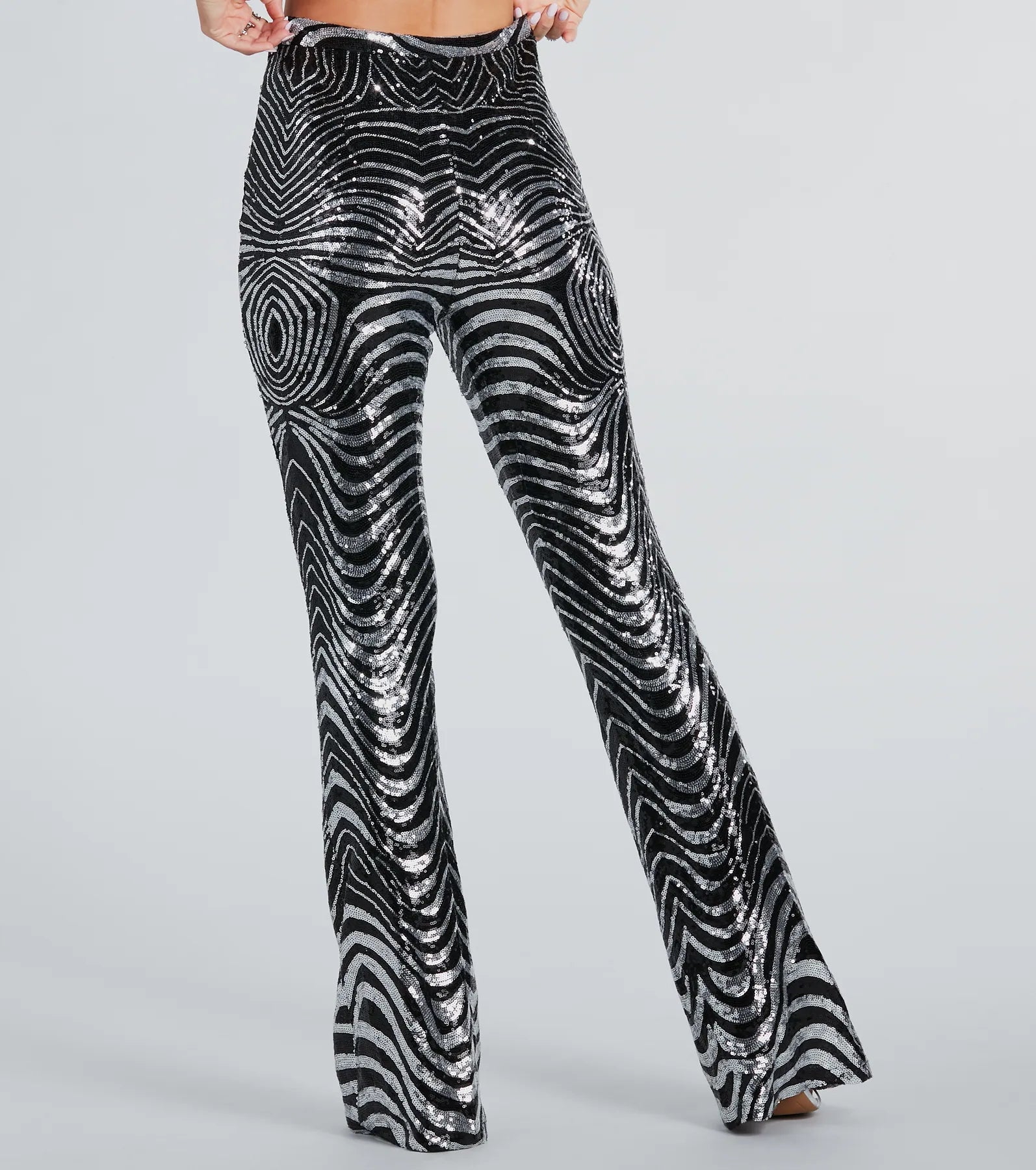 Ultimate Glam Sequin Swirl Flare Pants