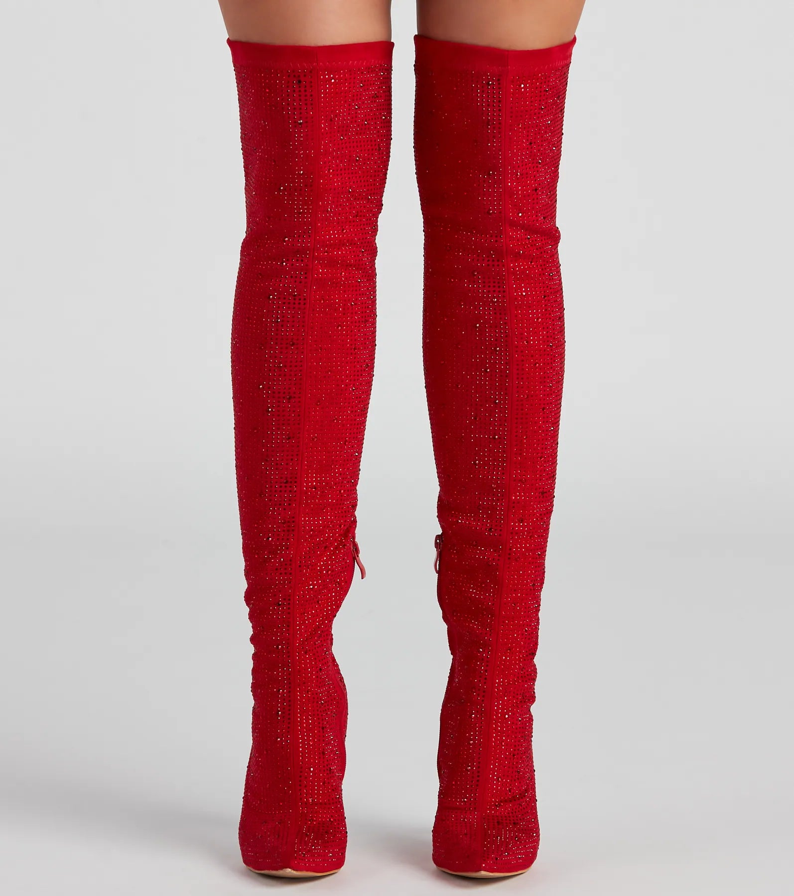 Ultimate Sultry Voltage Rhinestone Over-The-Knee Boots