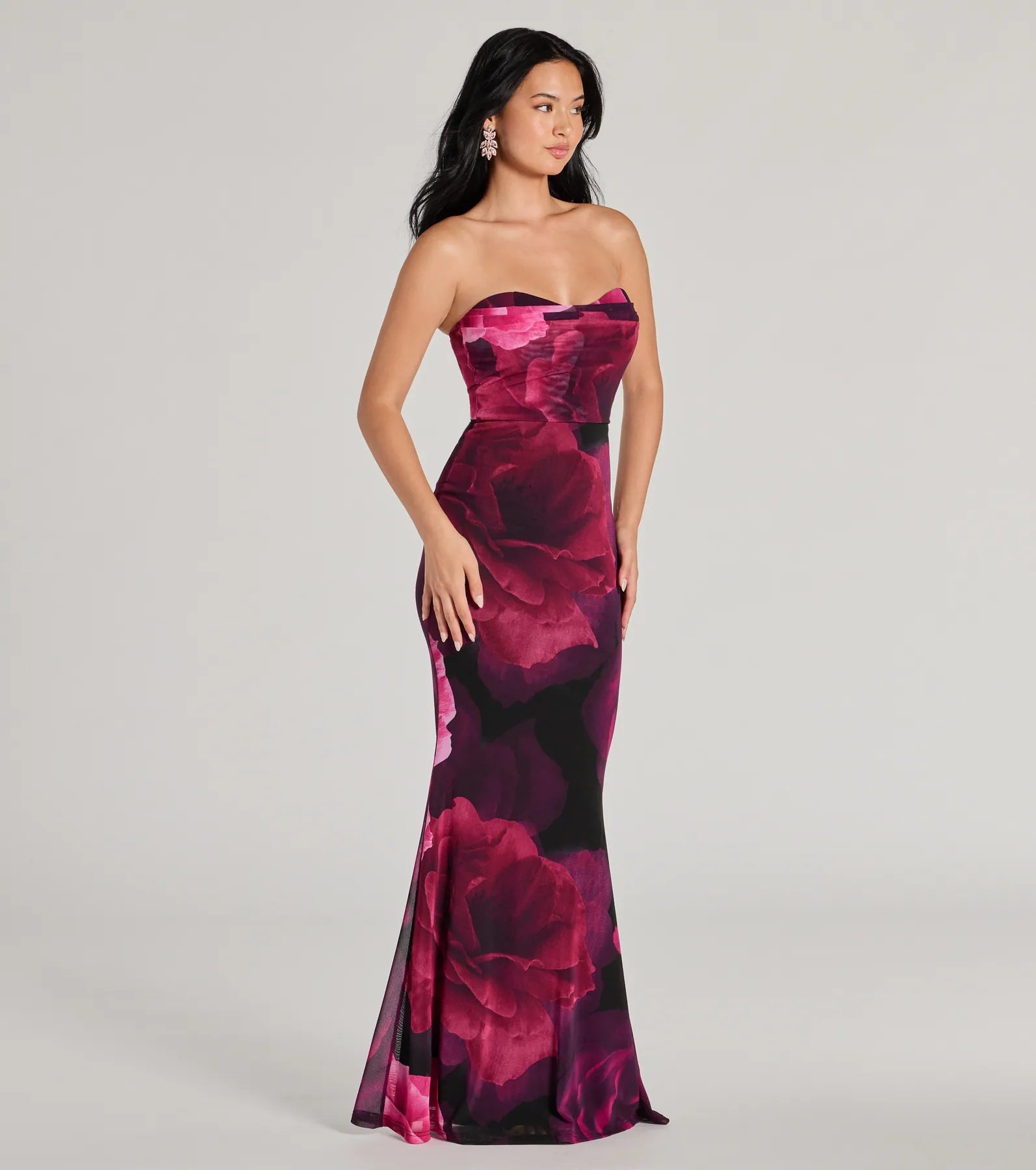 Premium Julianna Floral Mesh Mermaid Gown