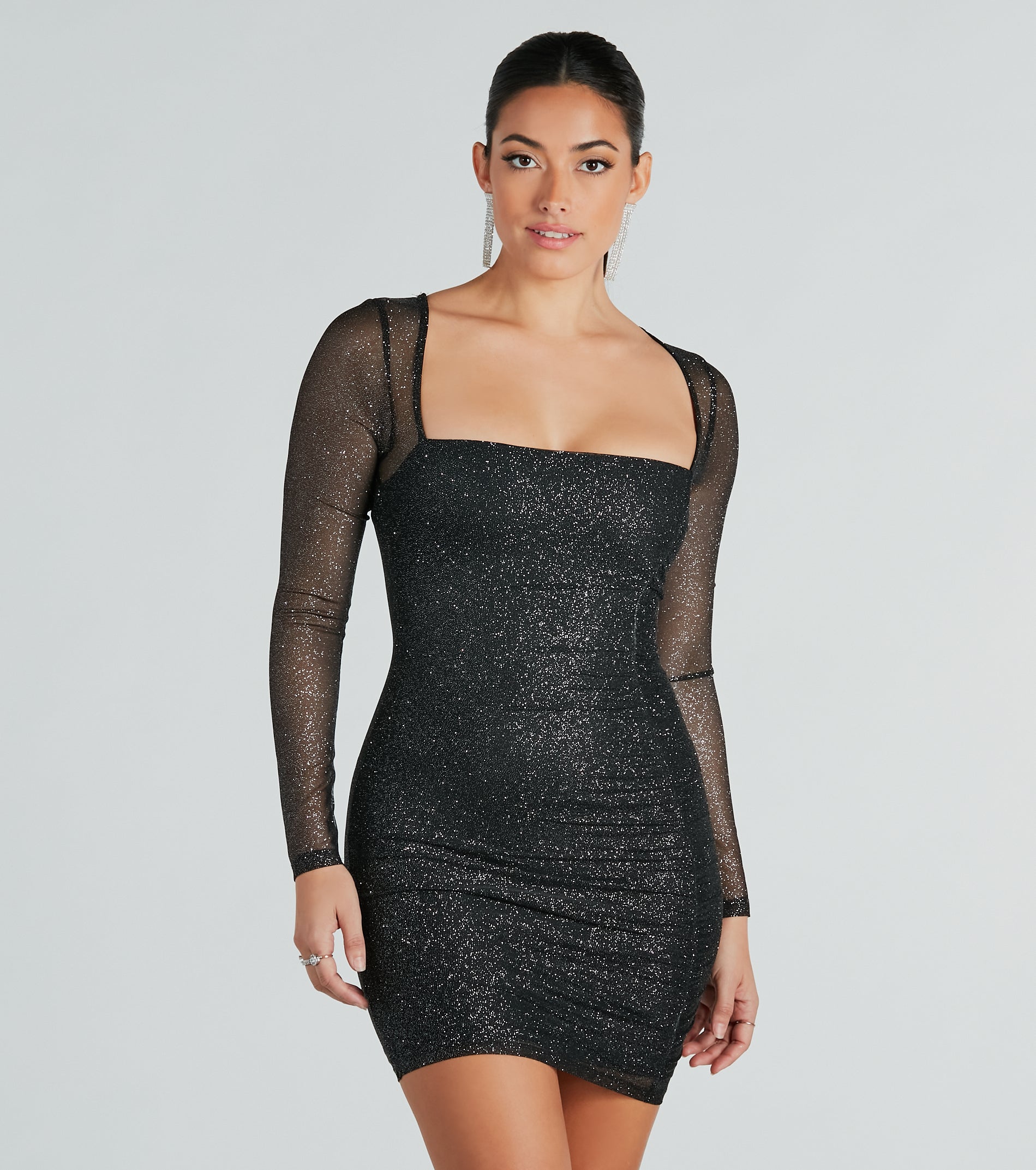 Ultimate Glamour: Shiny Secrets Glitter Mini Dress