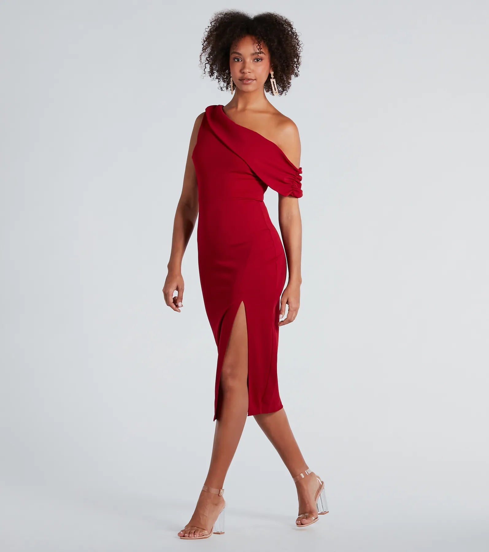 Premium Jullian Off-The-Shoulder Midi Dress - Ultimate Sophistication