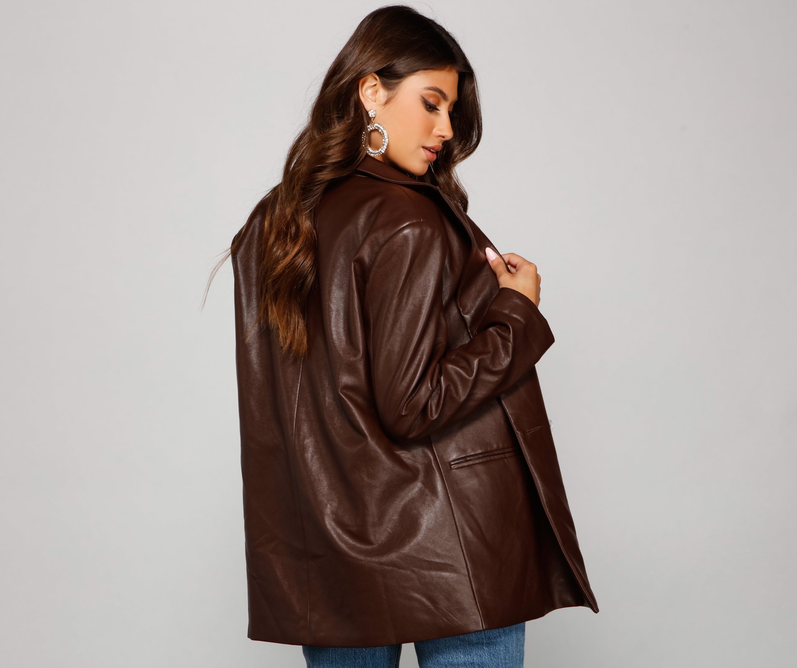 Premium Oversized Faux Leather Blazer - Ultimate Style Upgrade