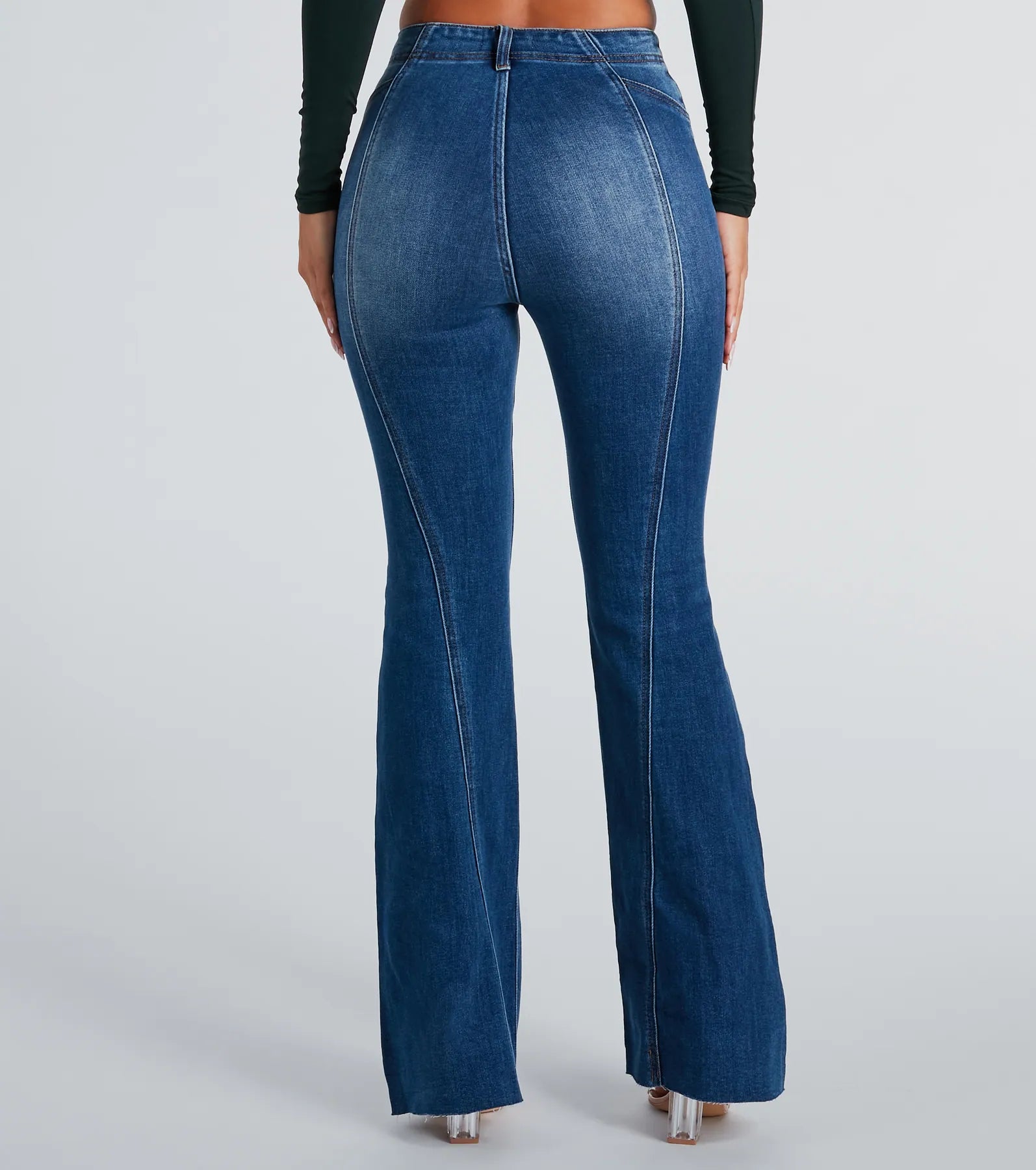 Ultimate High-Rise Flare Denim Jeans - All Buttoned Up