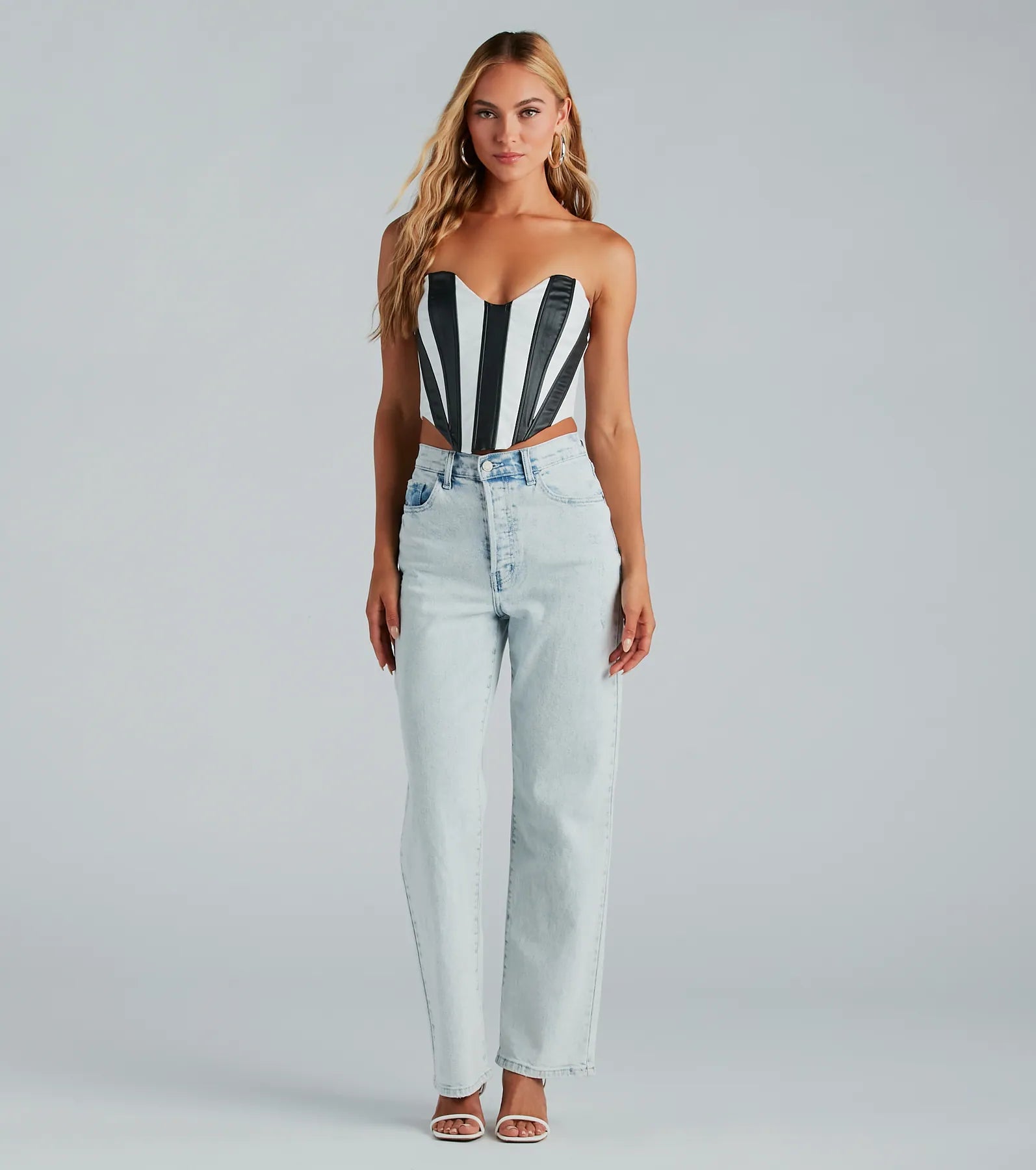 Ultimate Striped Faux Leather Corset Top - Iconic Night Out Essential