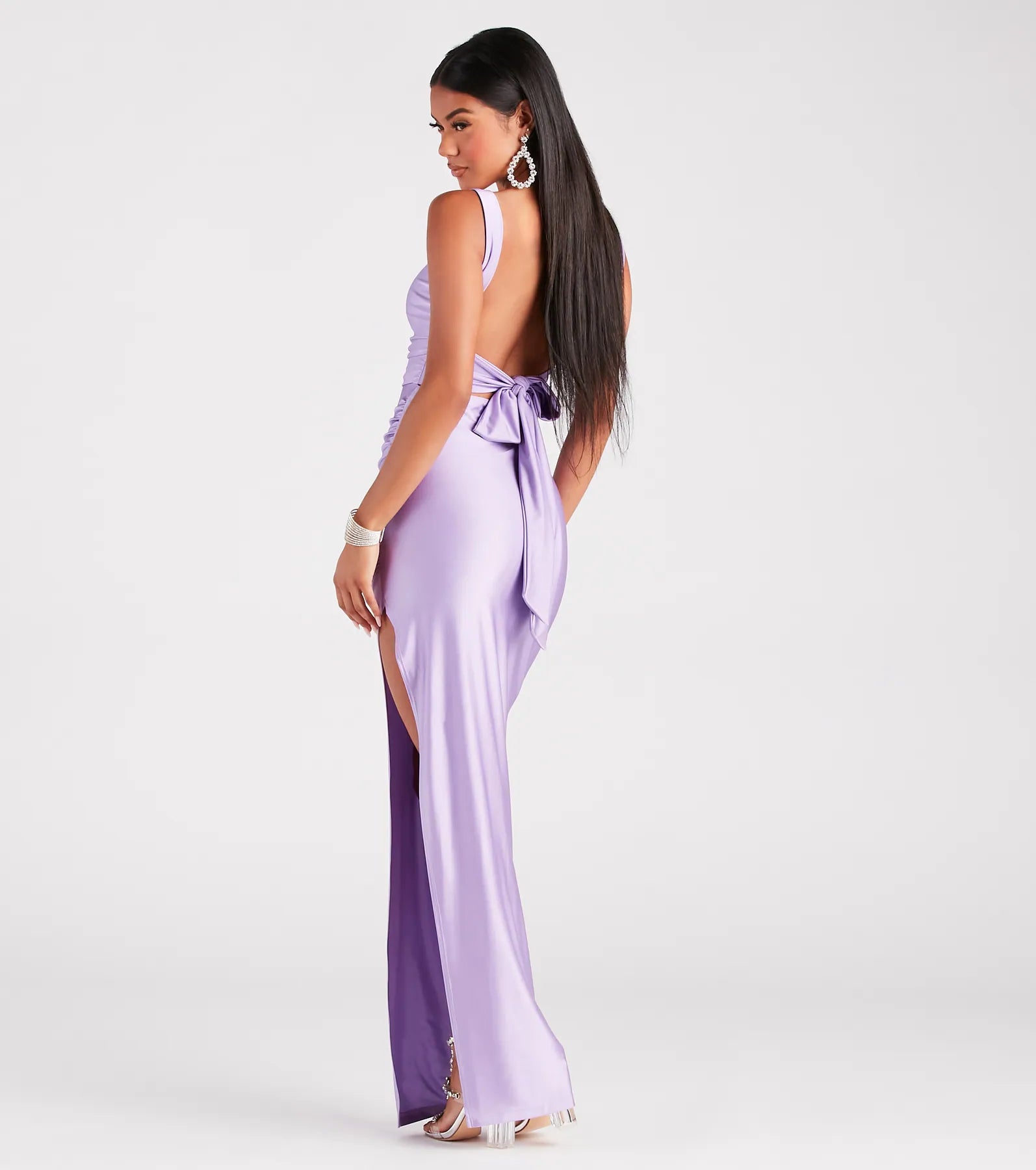 Premium Aliza Backless High Slit Slim-Fit Formal Dress - Ultimate Glamour