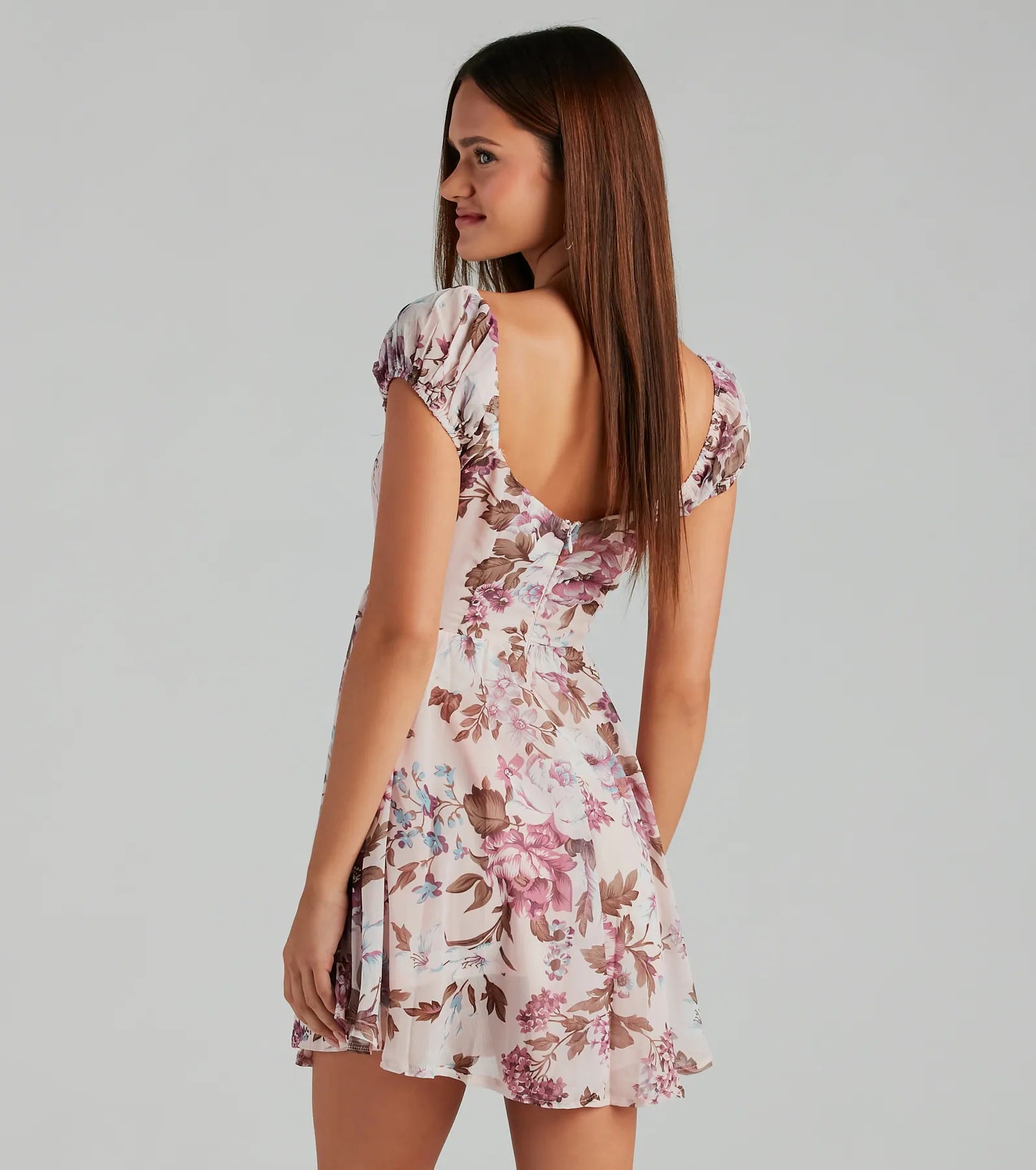 Ultimate Floral Chiffon Skater Dress - Elegant & Feminine