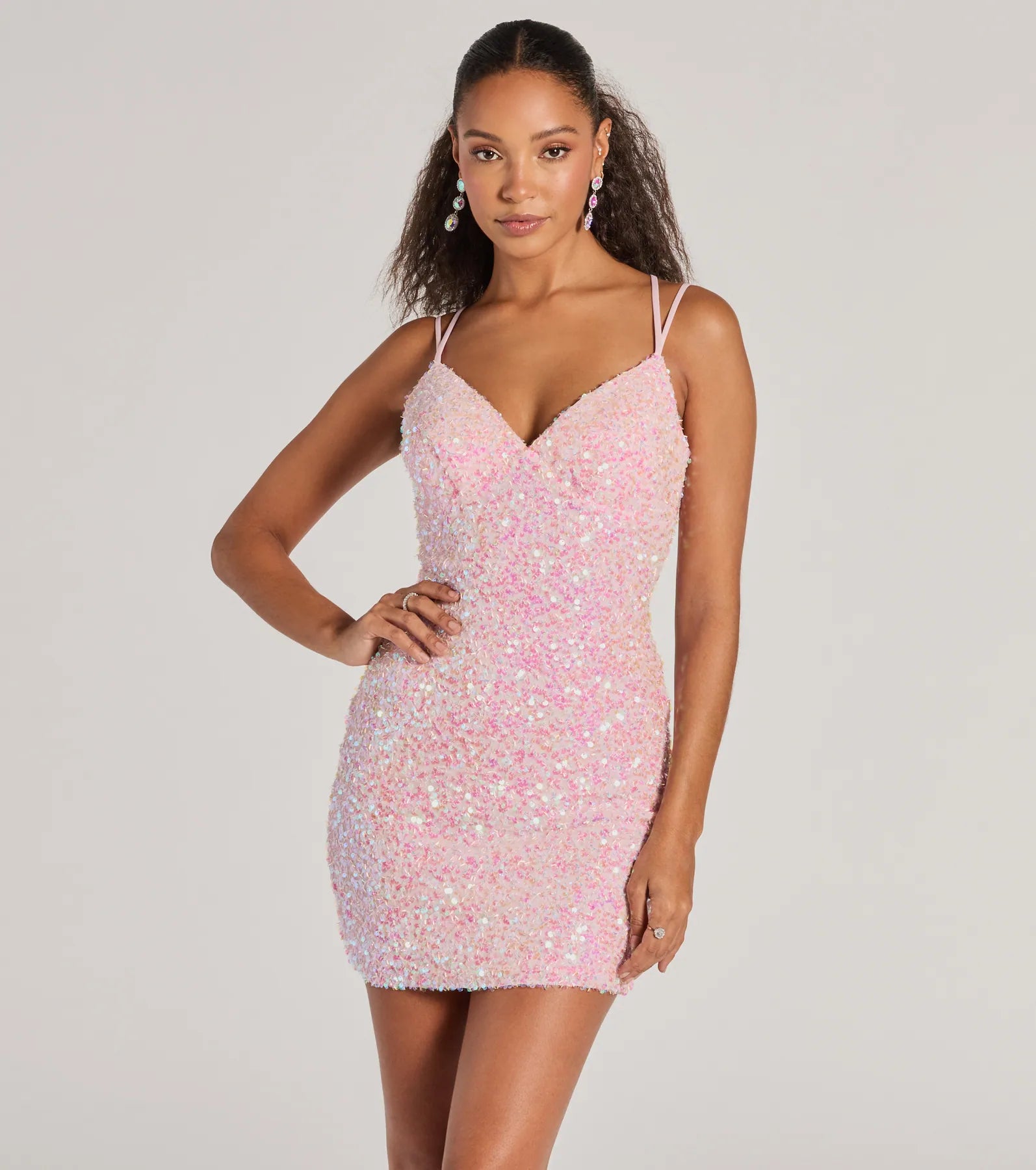 Premium Davina Sequin Lace-Up Mini Dress - Ultimate Party Glam