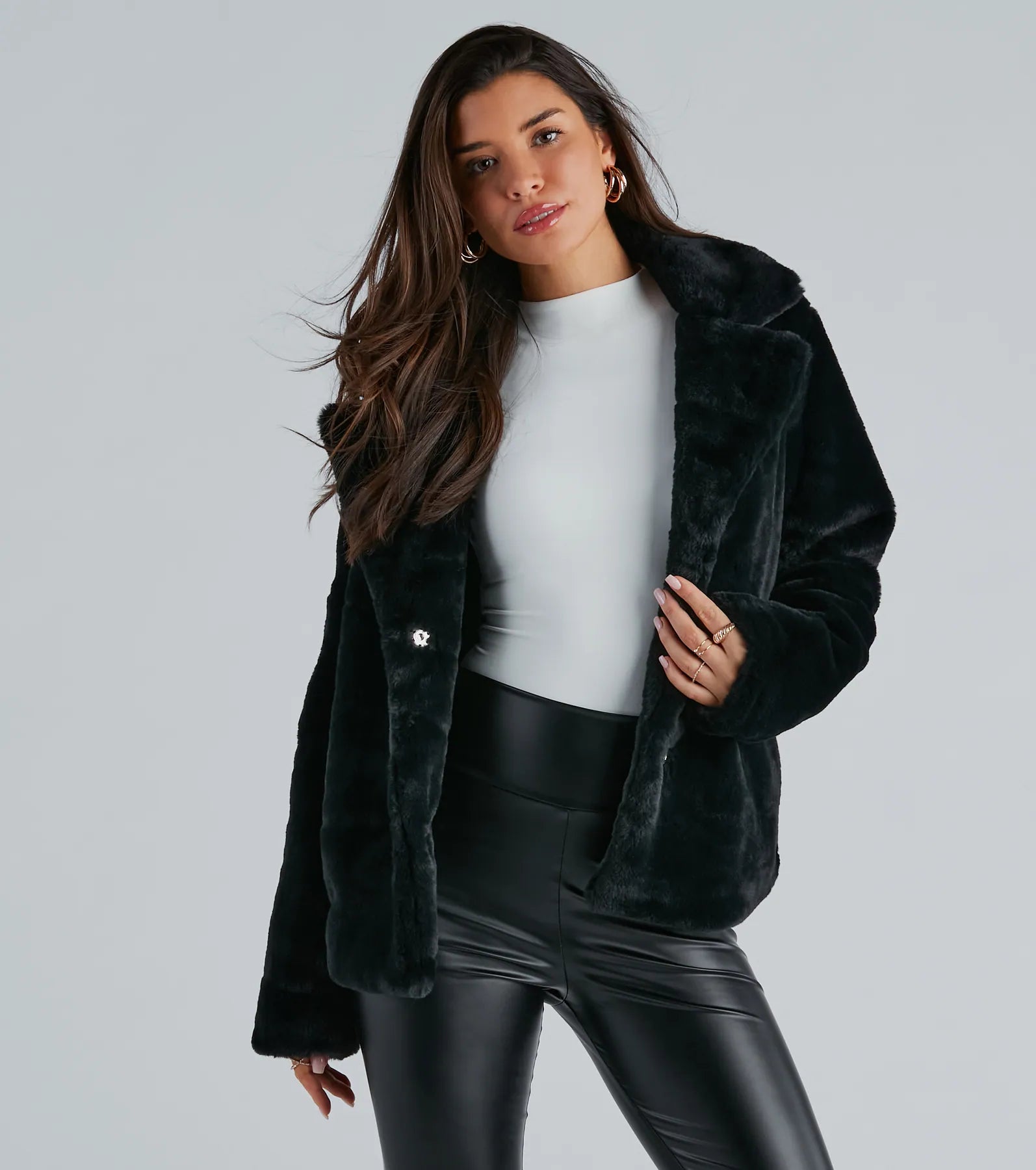 Ultimate Luxe Faux Fur Collared Jacket - Premium Winter Style