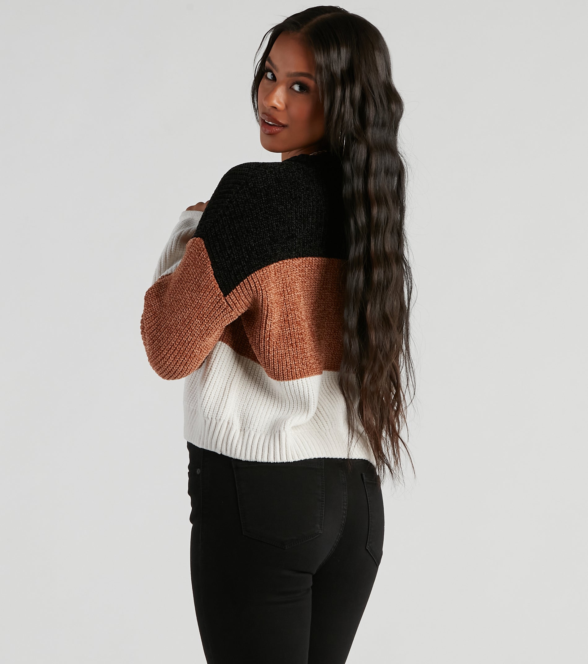 Ultimate Cozy Color Block Chenille Sweater