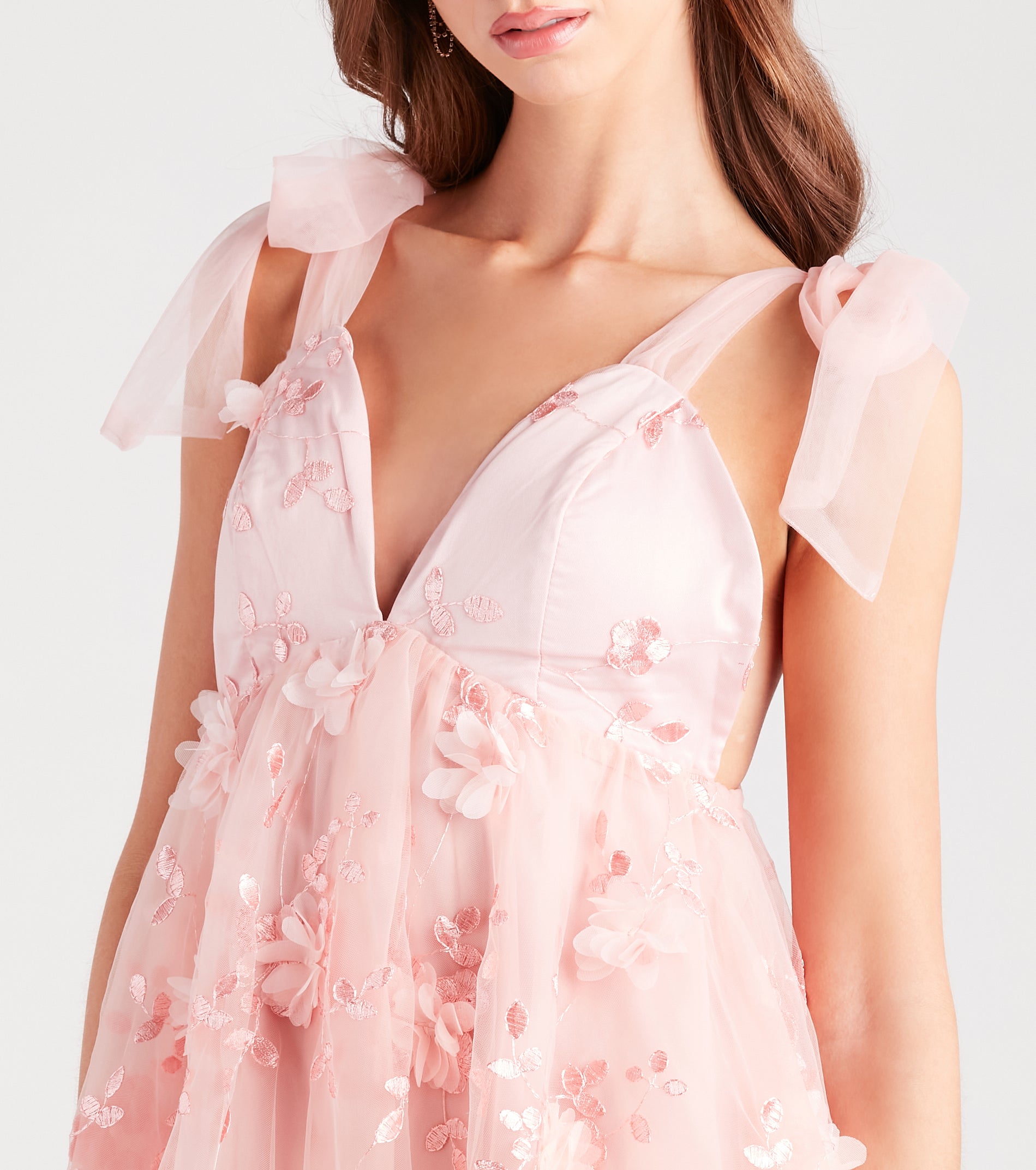 Ultimate Twirl Floral Tulle Babydoll Dress - Premium Party Wear