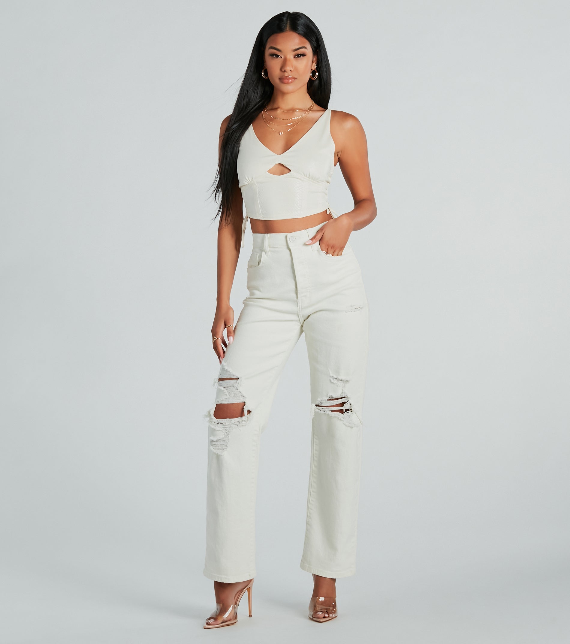 Premium Saucy Snake Lace-Up Crop Top - Ultimate Night Out Essential