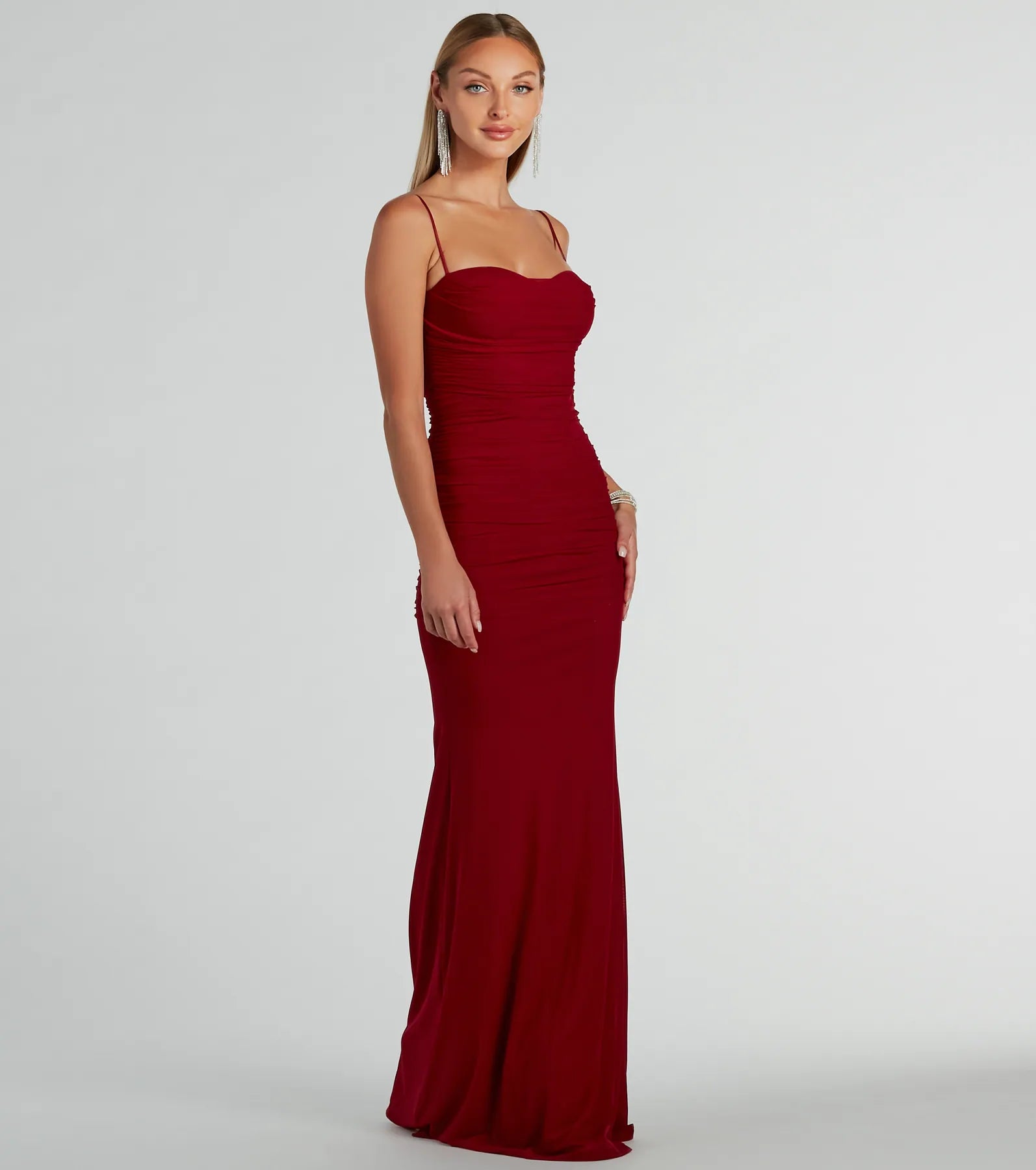 Premium Kaitlyn Elegant Mermaid Formal Dress with Cowl Neck