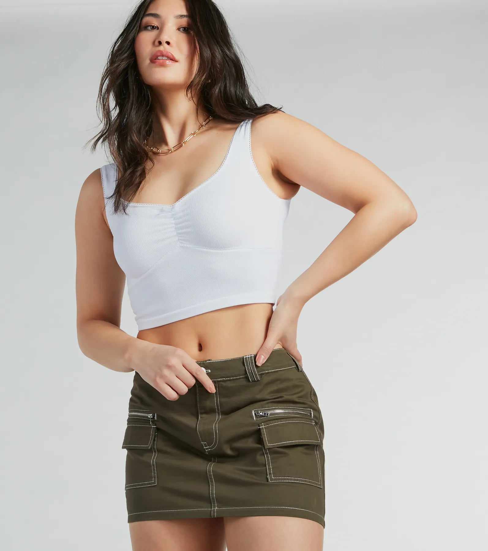 Ultimate Confidence High Rise Cargo Mini Skirt